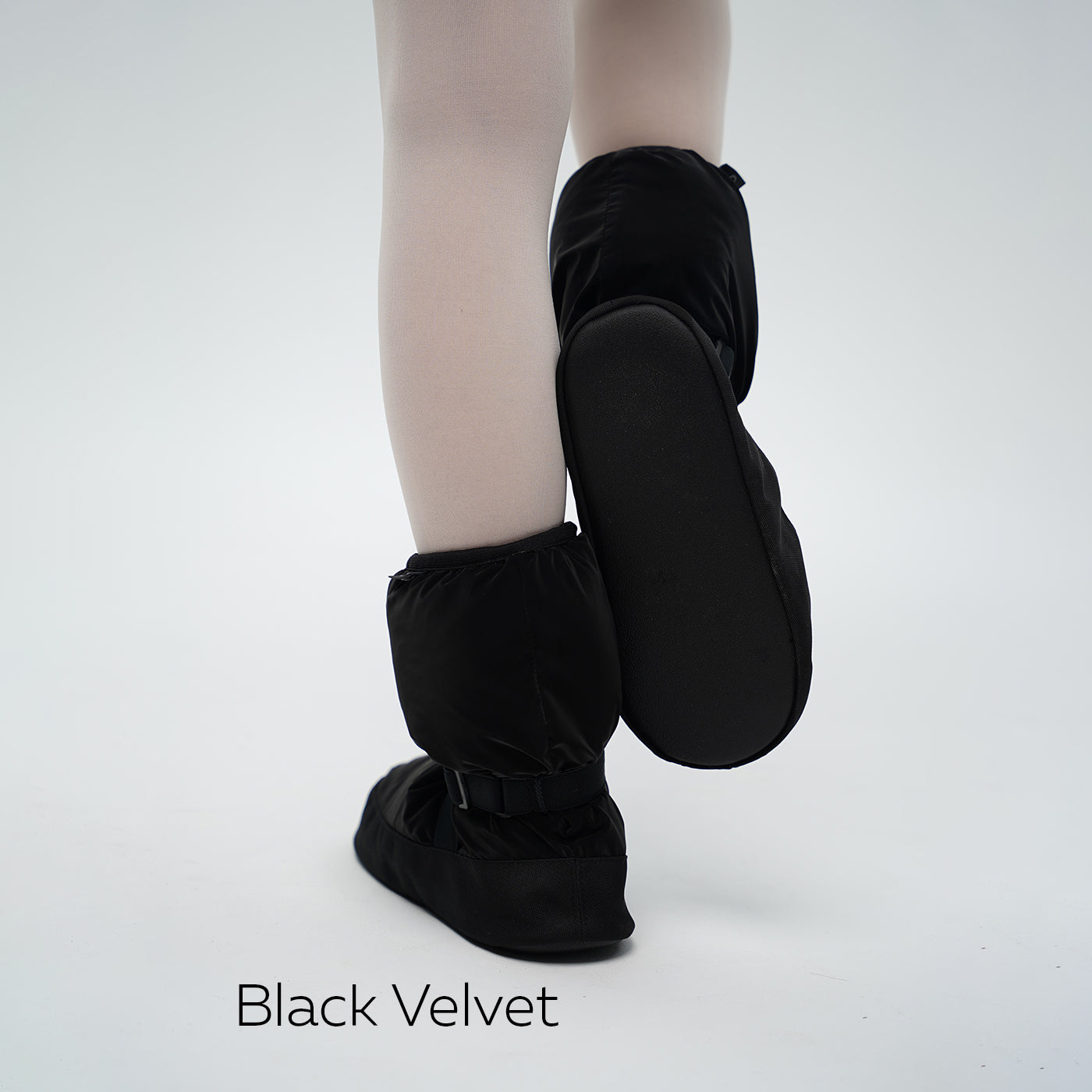 Girls Black Velvet Ballet Warm-up Shoes(M-68/1/Black Velvet)