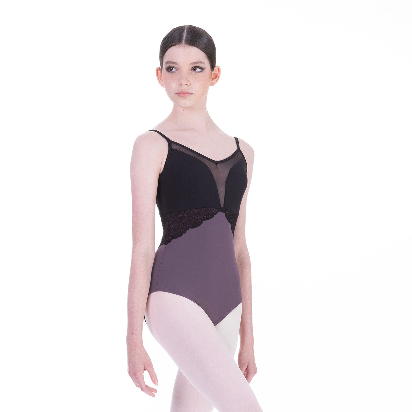 Girls Black & Purple Ballet Onesies(DAD5111MP/Bl./Mother of Pearl)