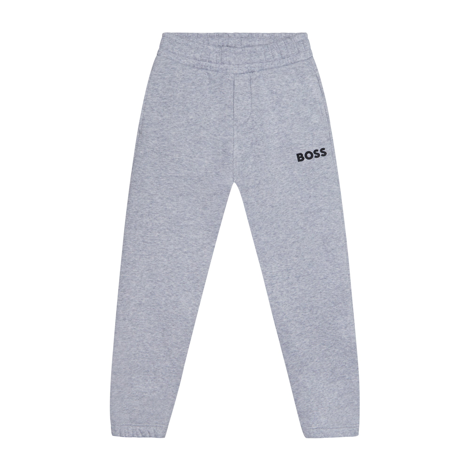 Boys Grey Logo Cotton Trousers