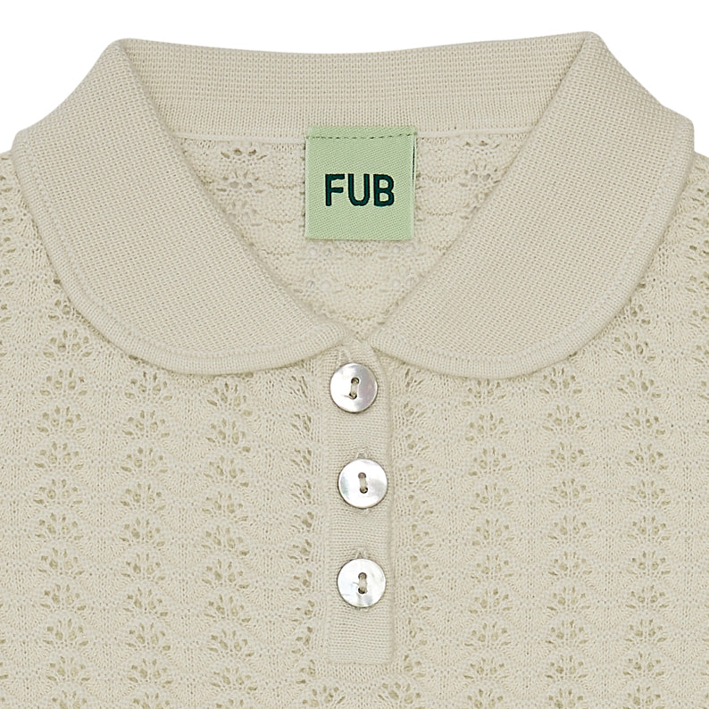 Girls White Cotton Polo Shirt