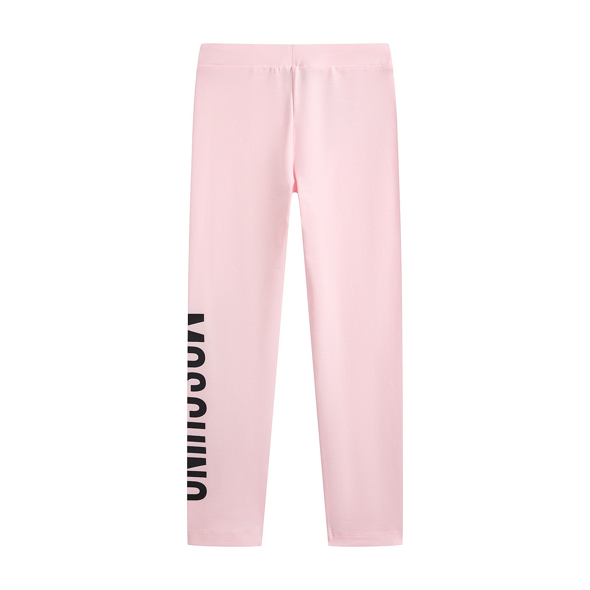 Girls Pink Logo Cotton Leggings
