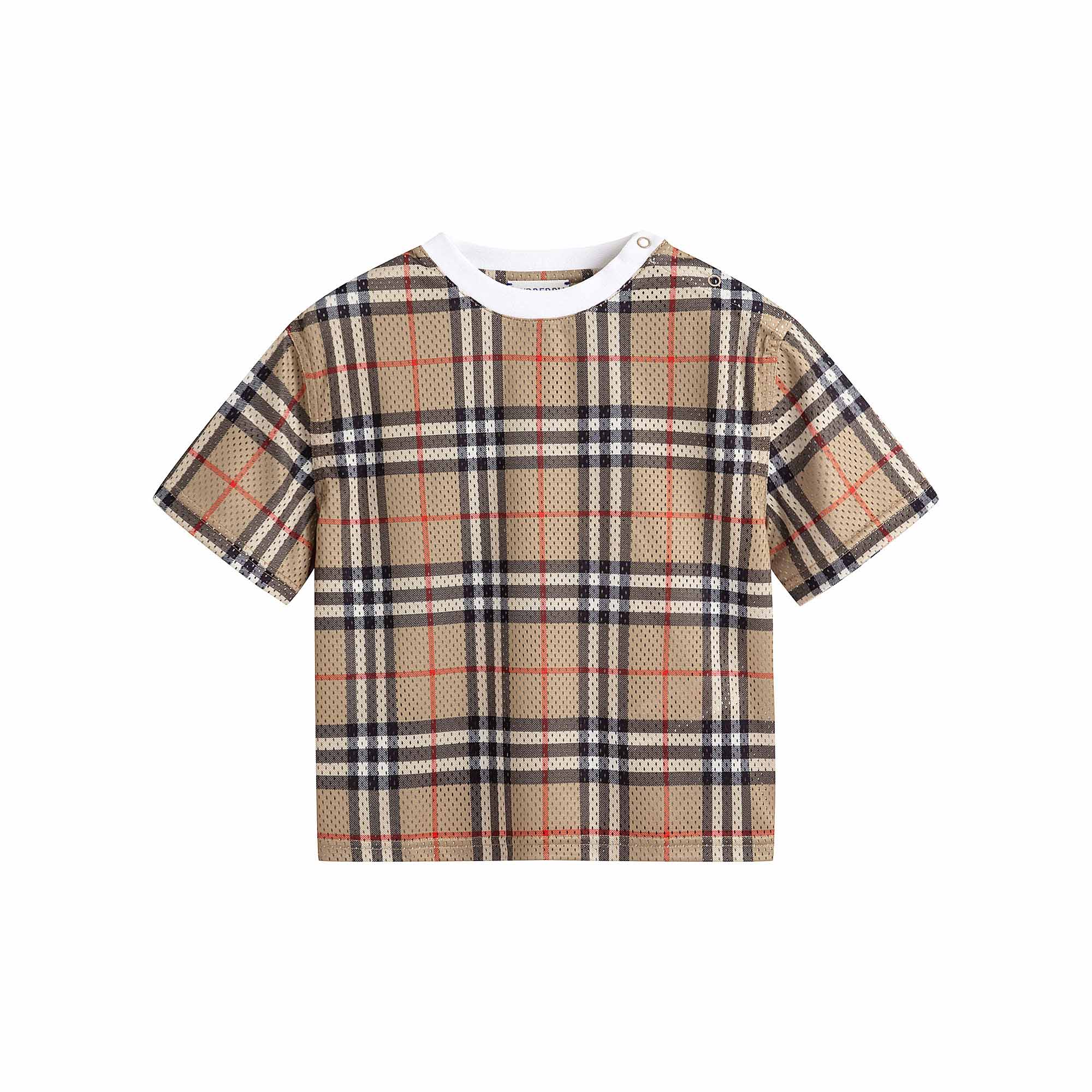 Baby Boys Beige Check T-Shirt