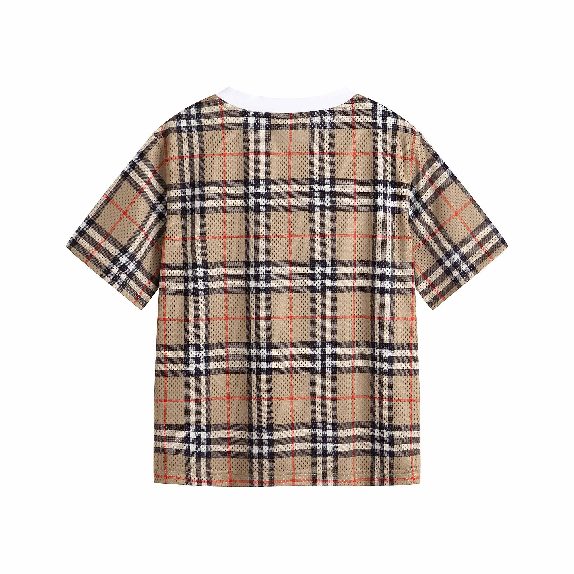 Boys Beige Check T-Shirt