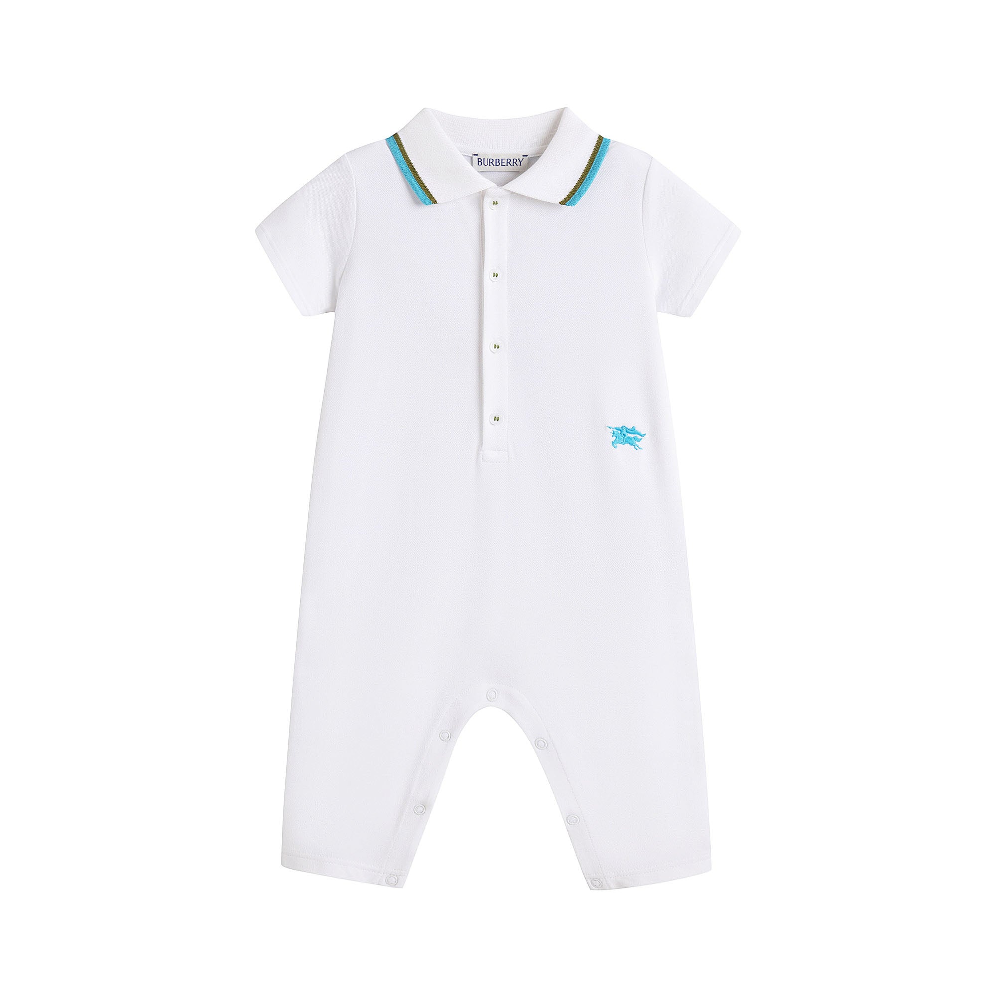 Baby Boys White Cotton Babysuit