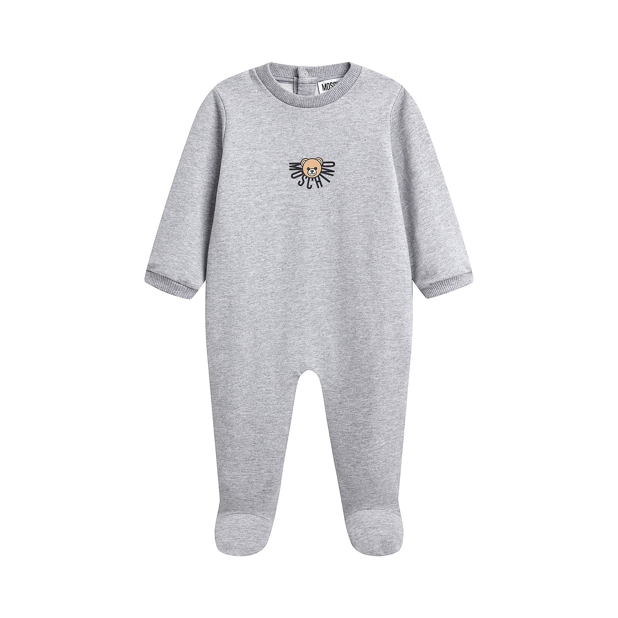Baby Boys & Girls Grey Bear Printed Cotton Babysuit Gift