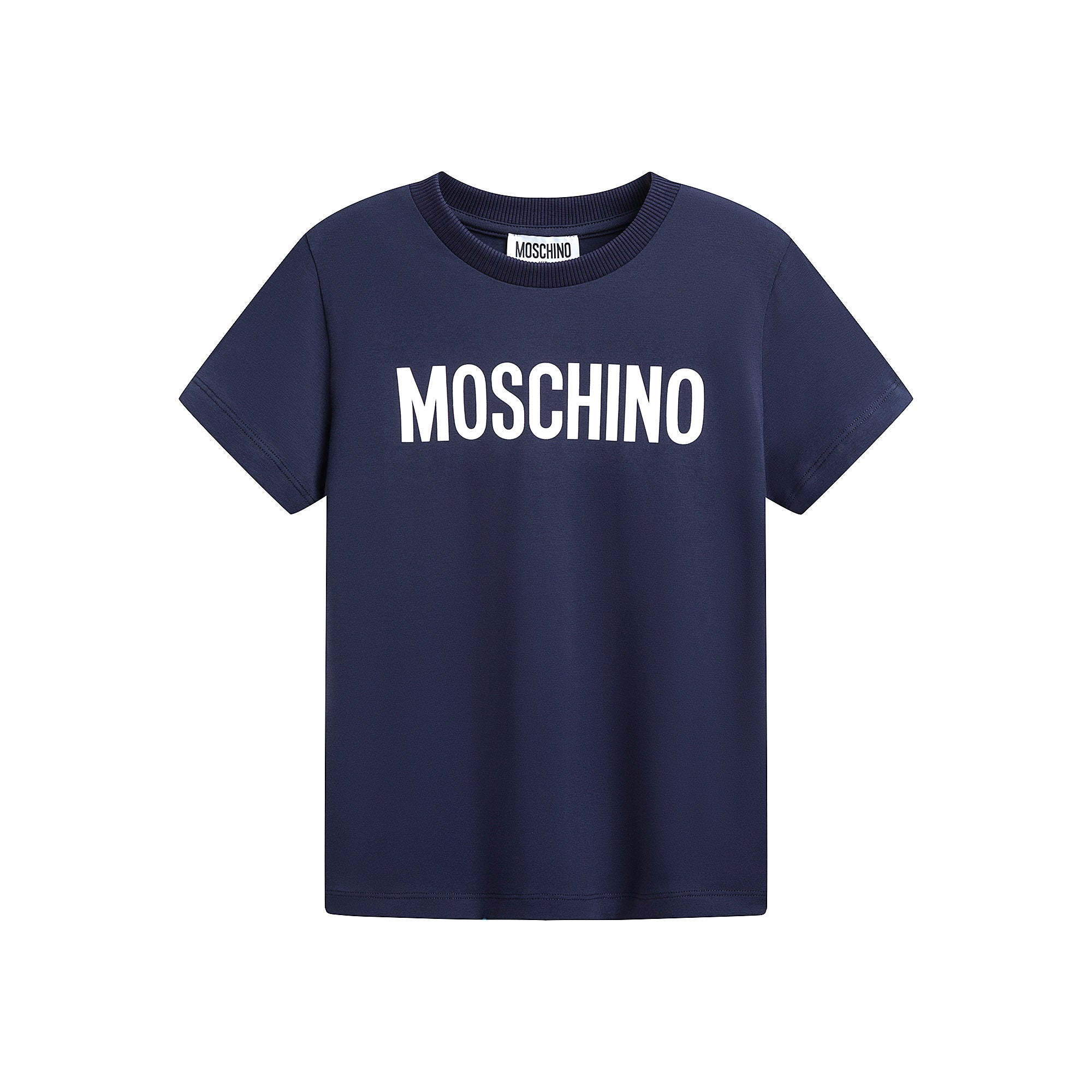 Boys & Girls Navy Logo Cotton T-Shirt