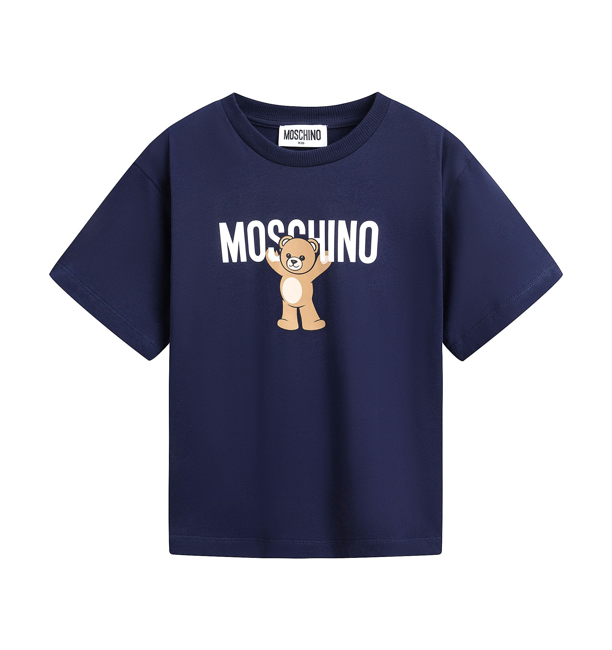 Boys & Girls Navy Printed Cotton T-Shirt