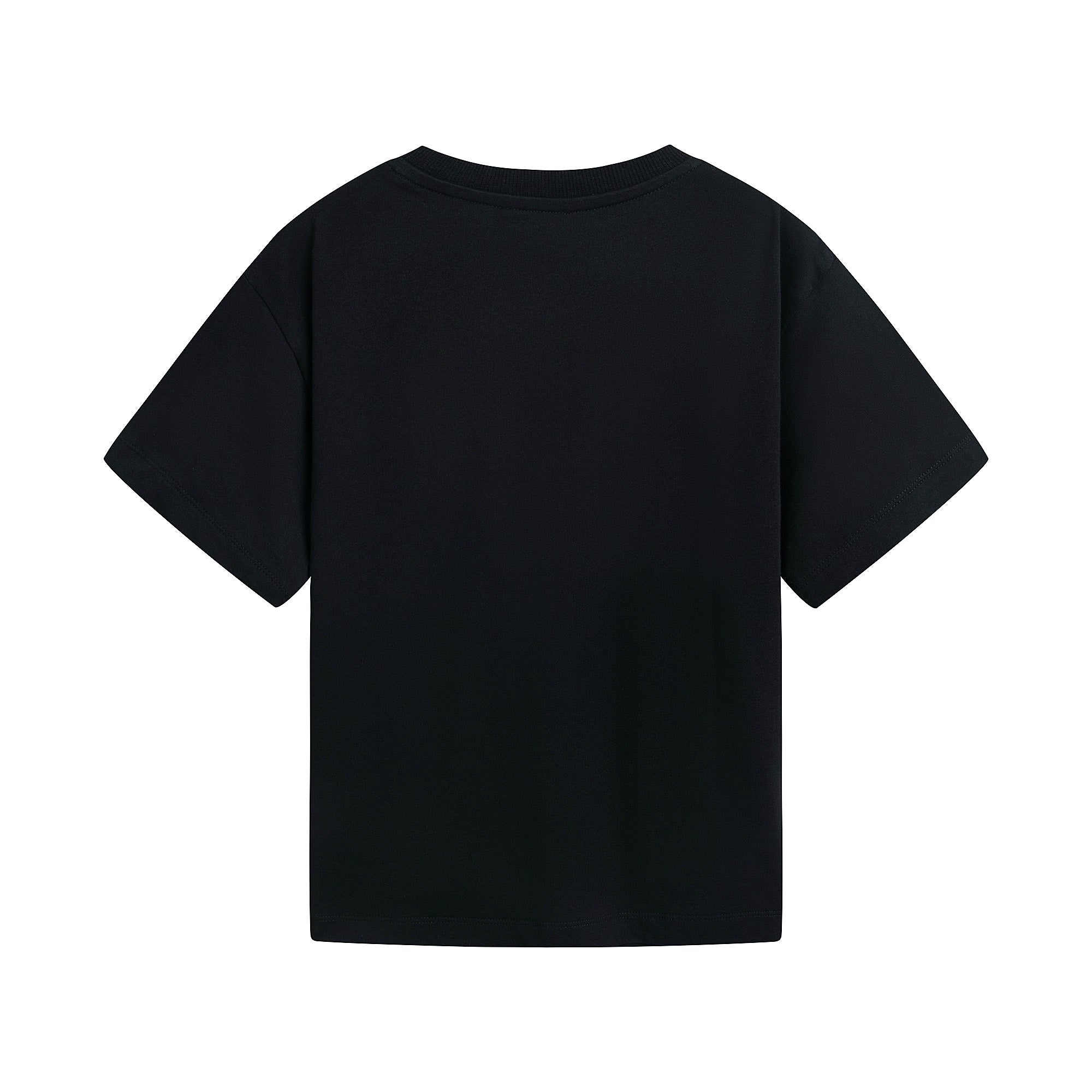 Boys & Girls Black Bear Printed Cotton T-Shirt