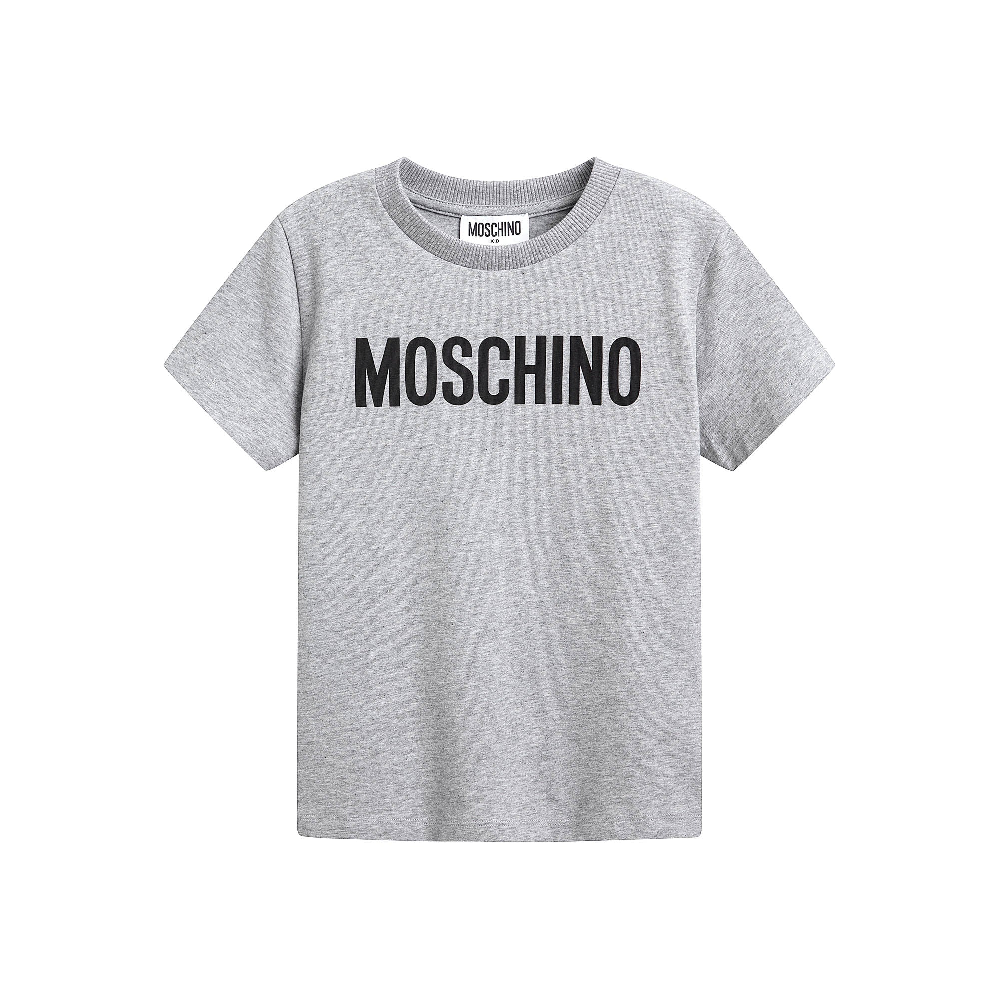 Boys & Girls Grey Logo Cotton T-Shirt