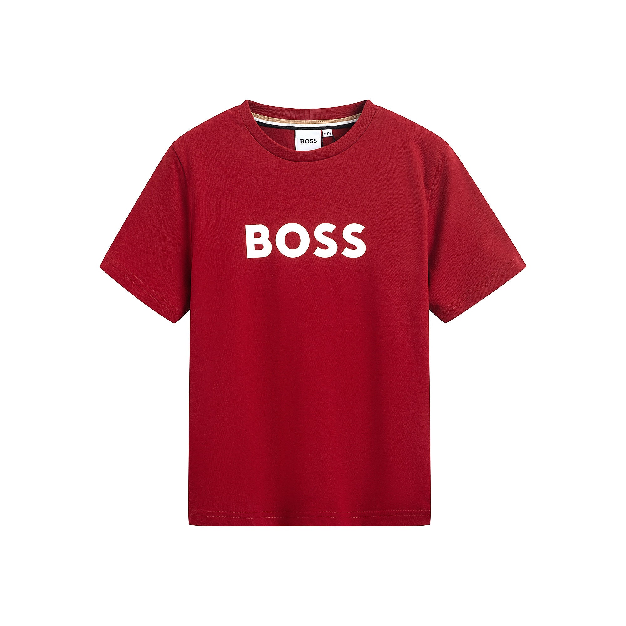 Boys Red Logo Cotton T-Shirt