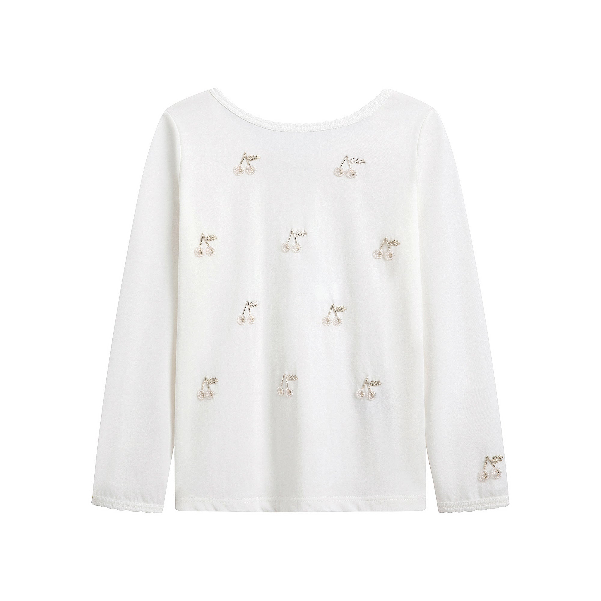 Girls White Cotton T-Shirt