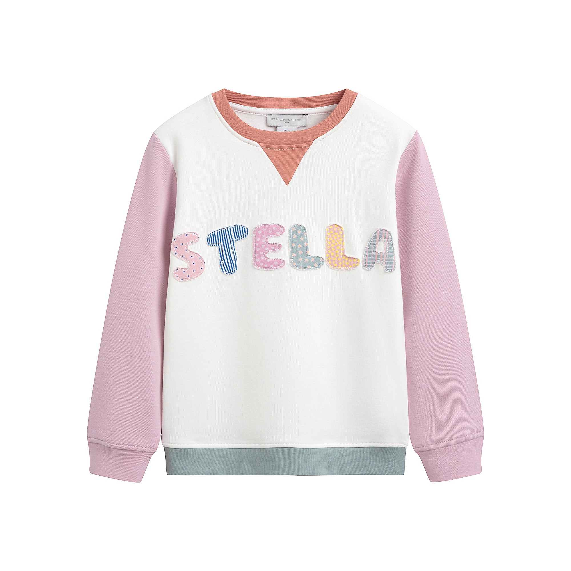Girls White Logo Cotton Sweatshirt