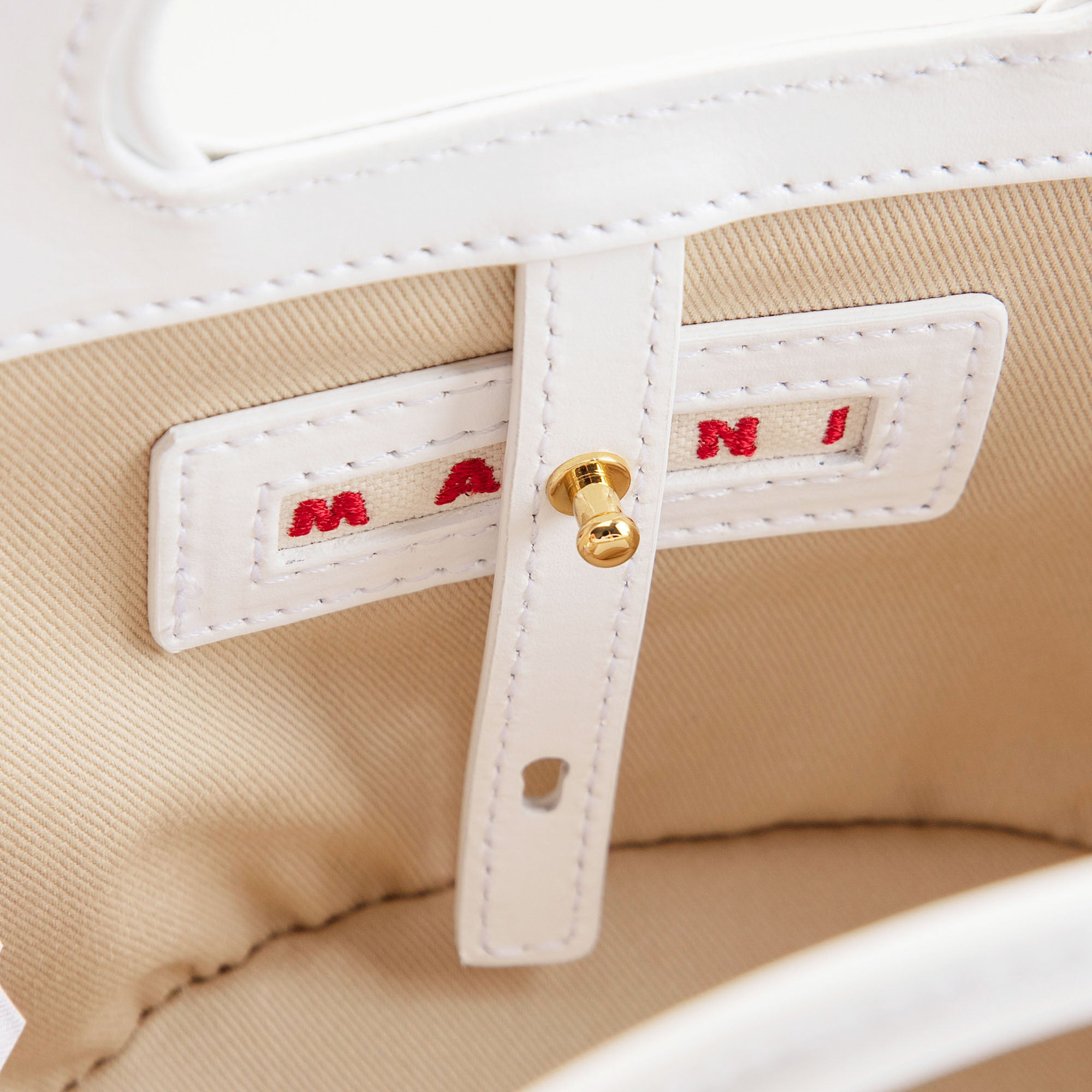 Sac à bandoulière beige à logo pour fille (Lxlxh: 10x21x17cm)