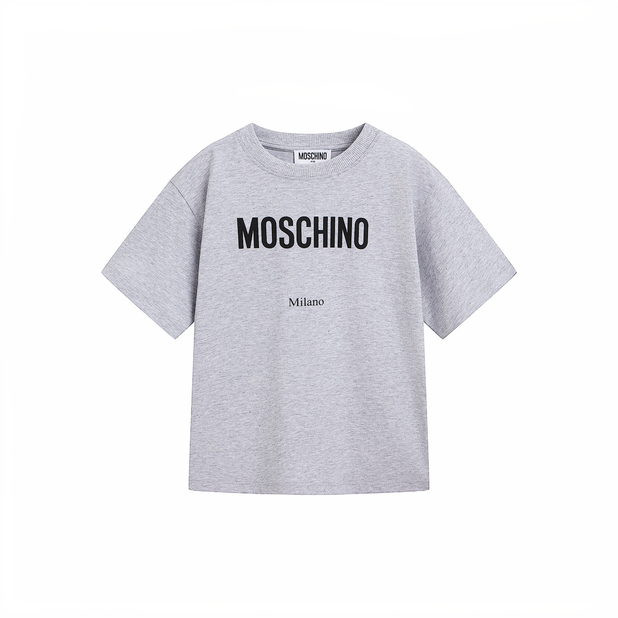 Boys & Girls Grey Logo Cotton T-Shirt