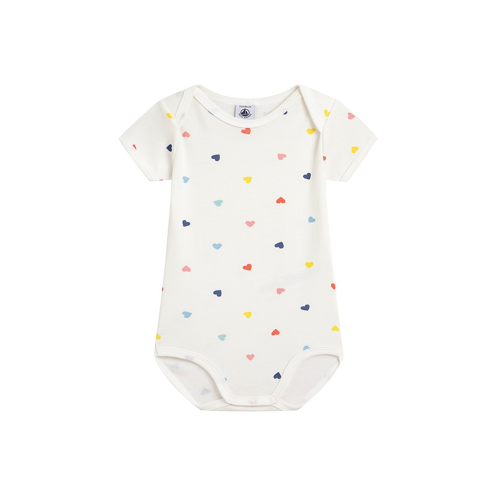 Baby Boys & Girls Multicolor Heart Cotton Babysuit