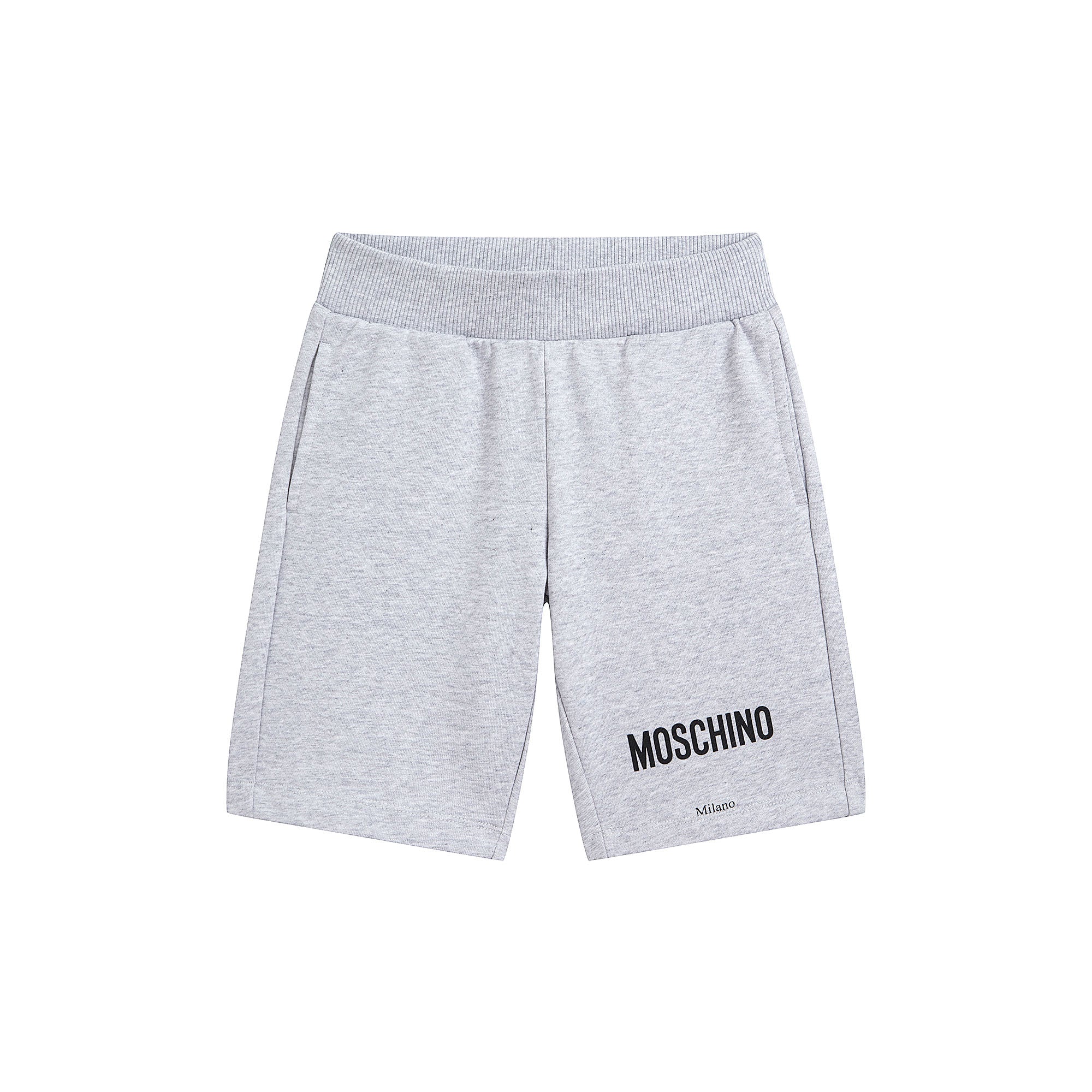 Boys Grey Logo Cotton Shorts
