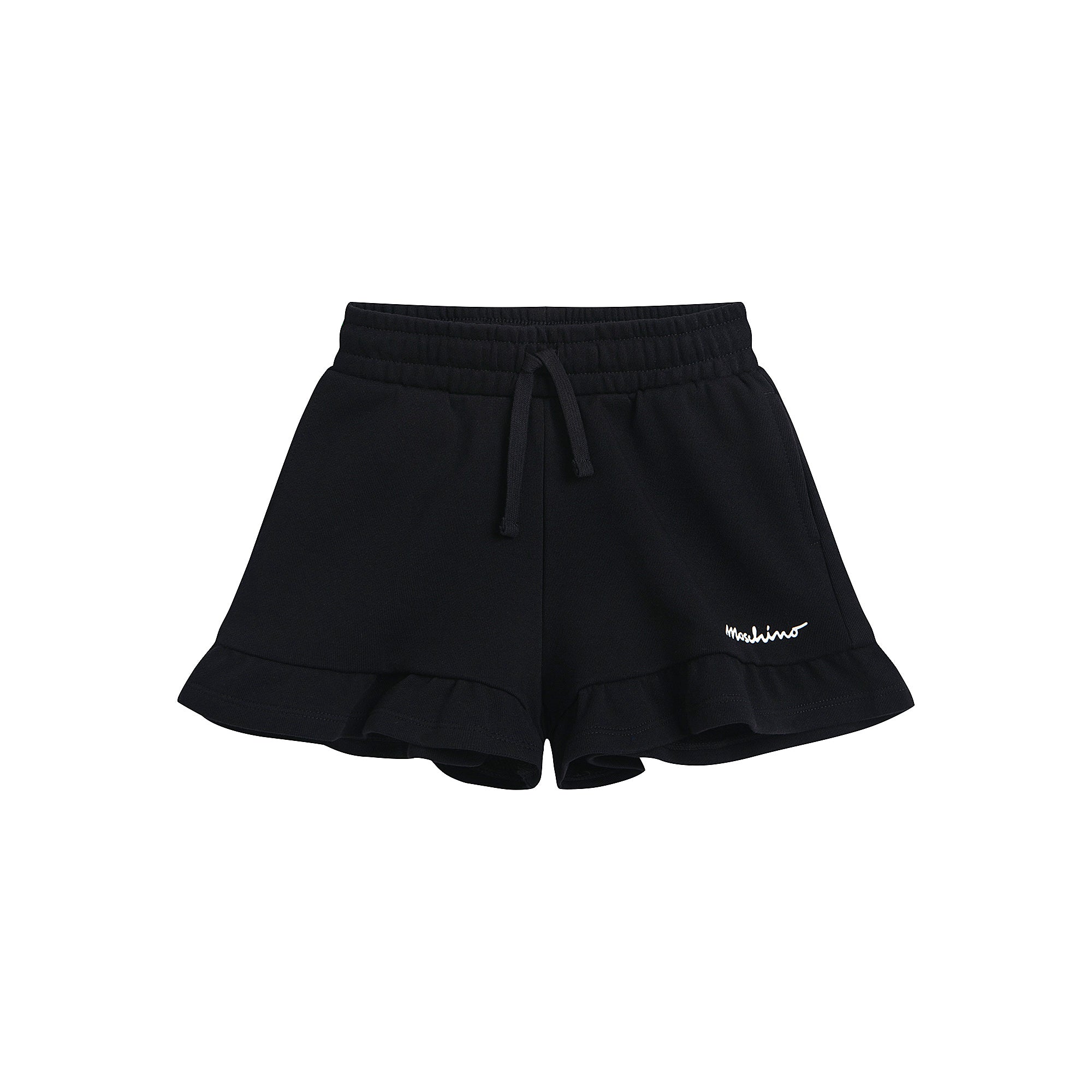 Girls Black Cotton Shorts