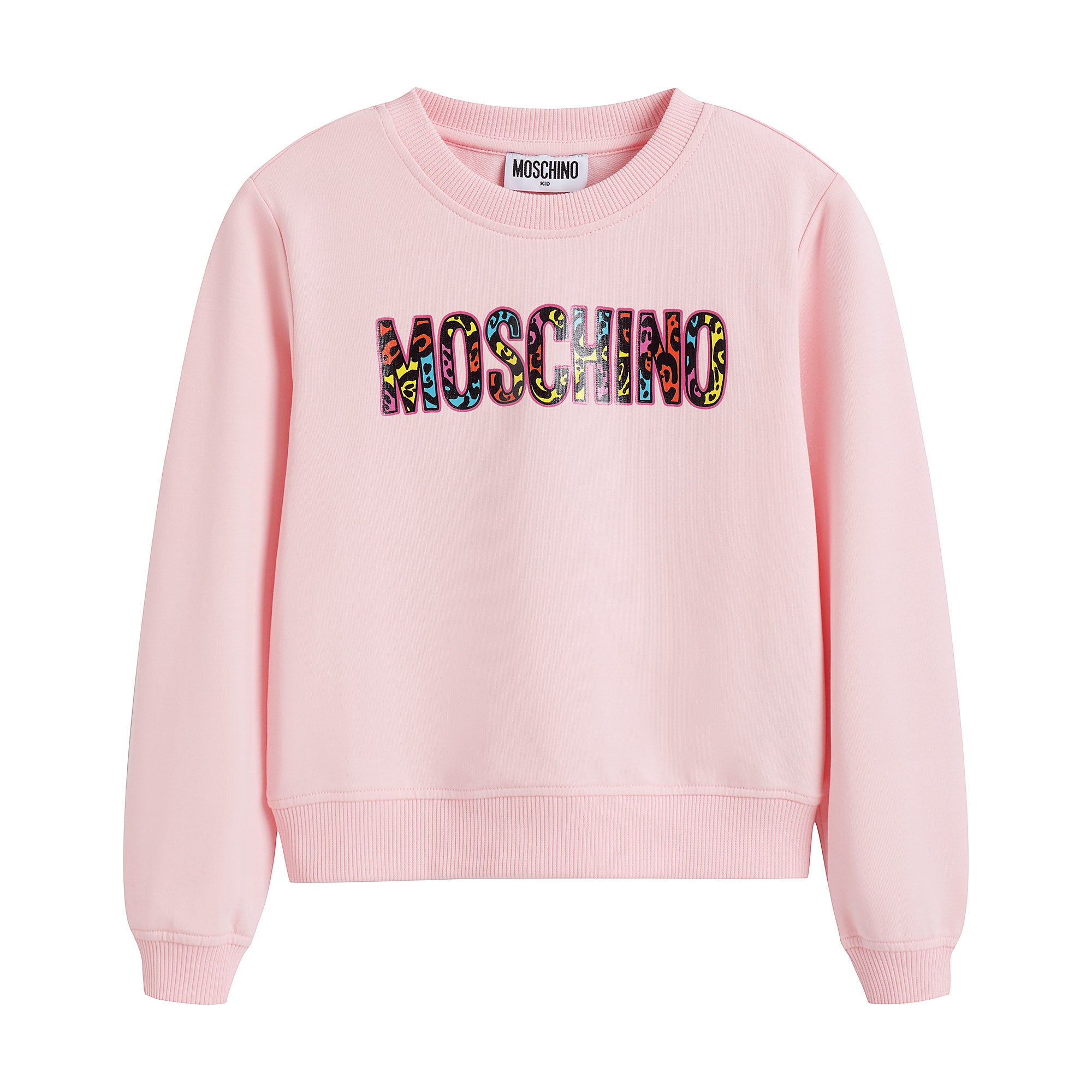 Girls Pink Logo Cotton Sweatshirt