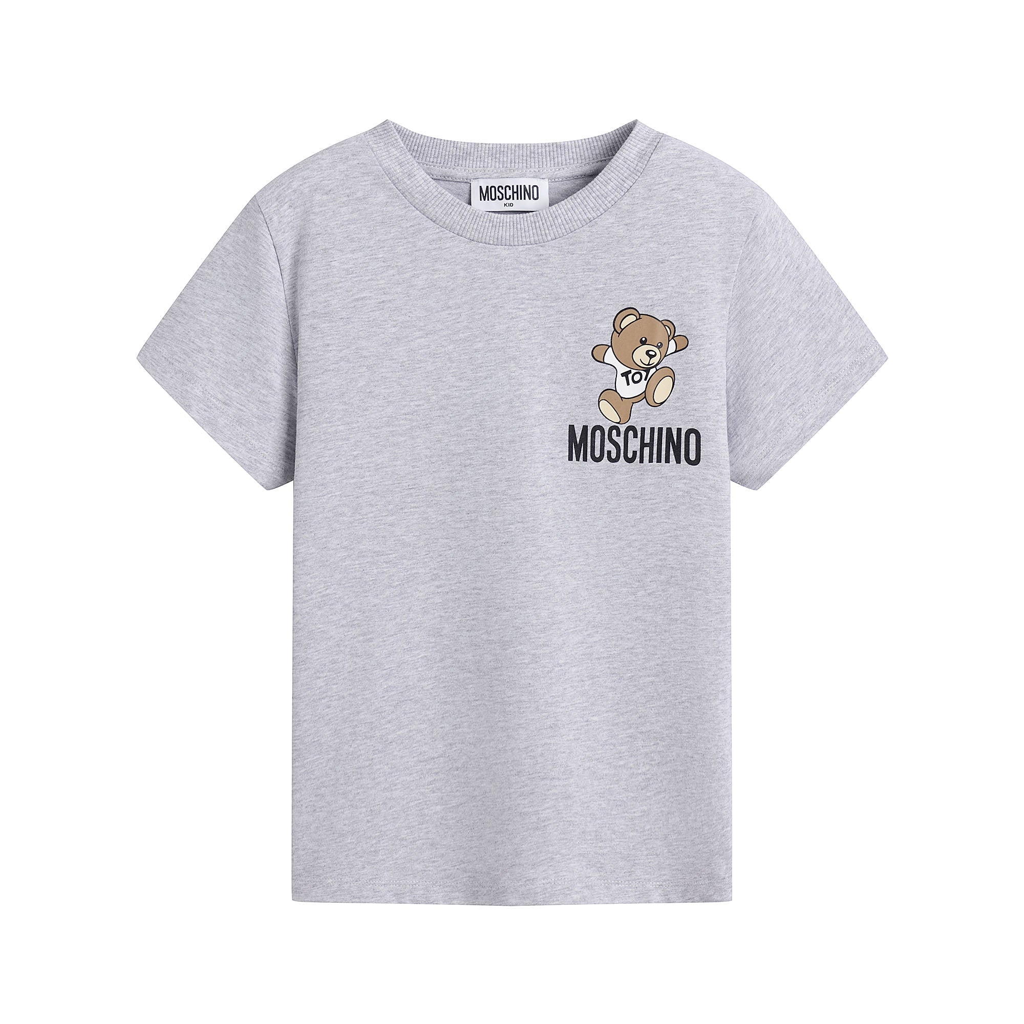 Boys & Girls Grey Cotton T-Shirt