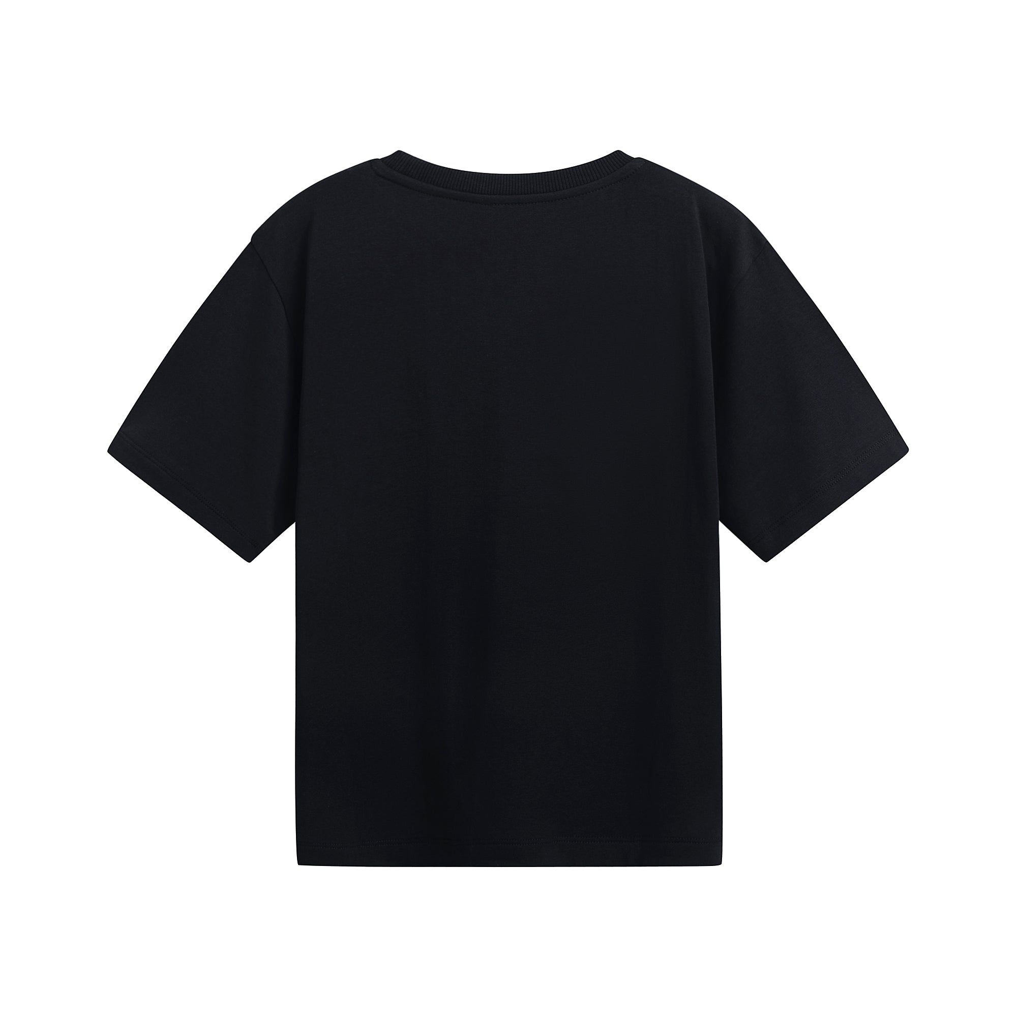 Girls Black Printed Cotton T-Shirt