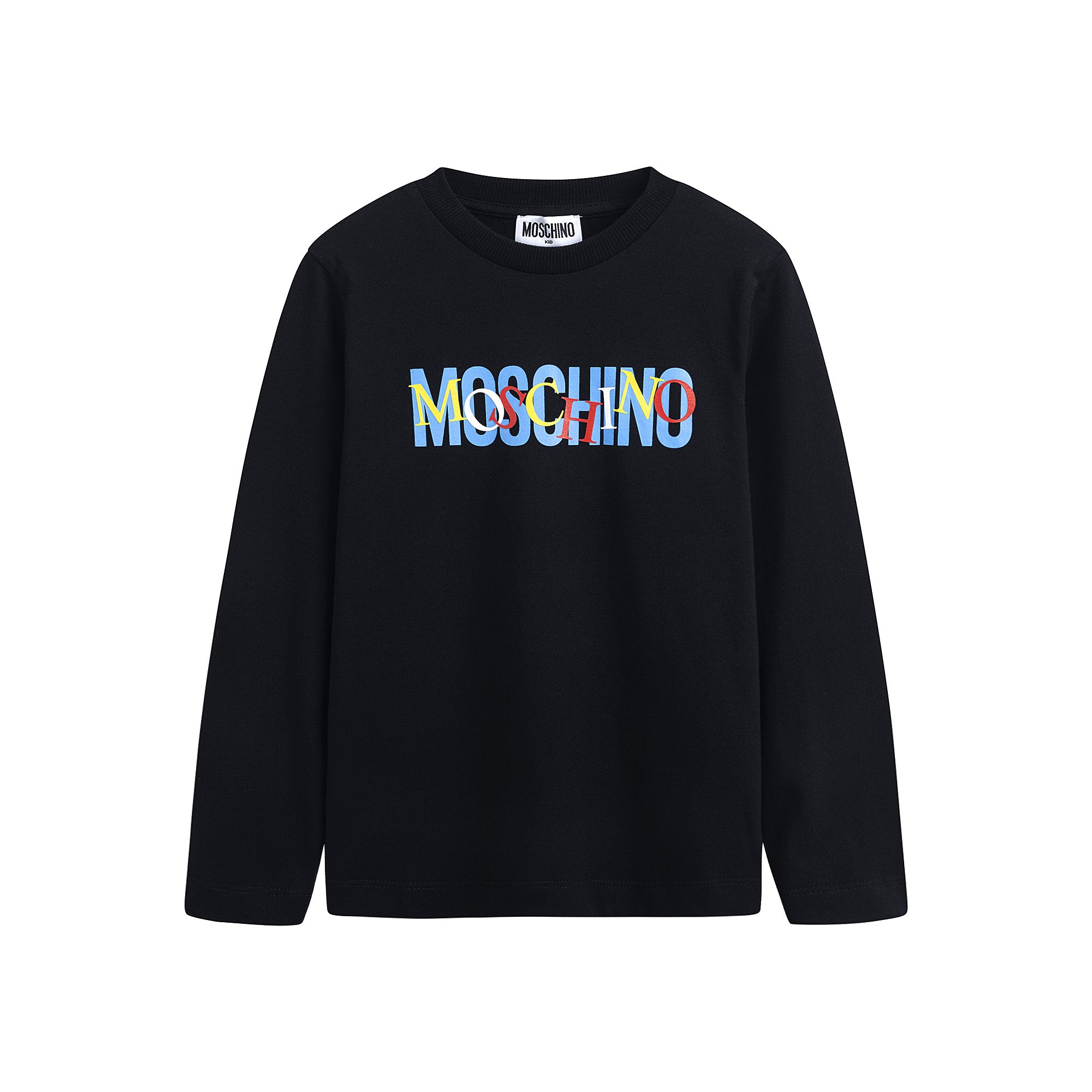 Boys & Girls Black Logo Cotton T-Shirt