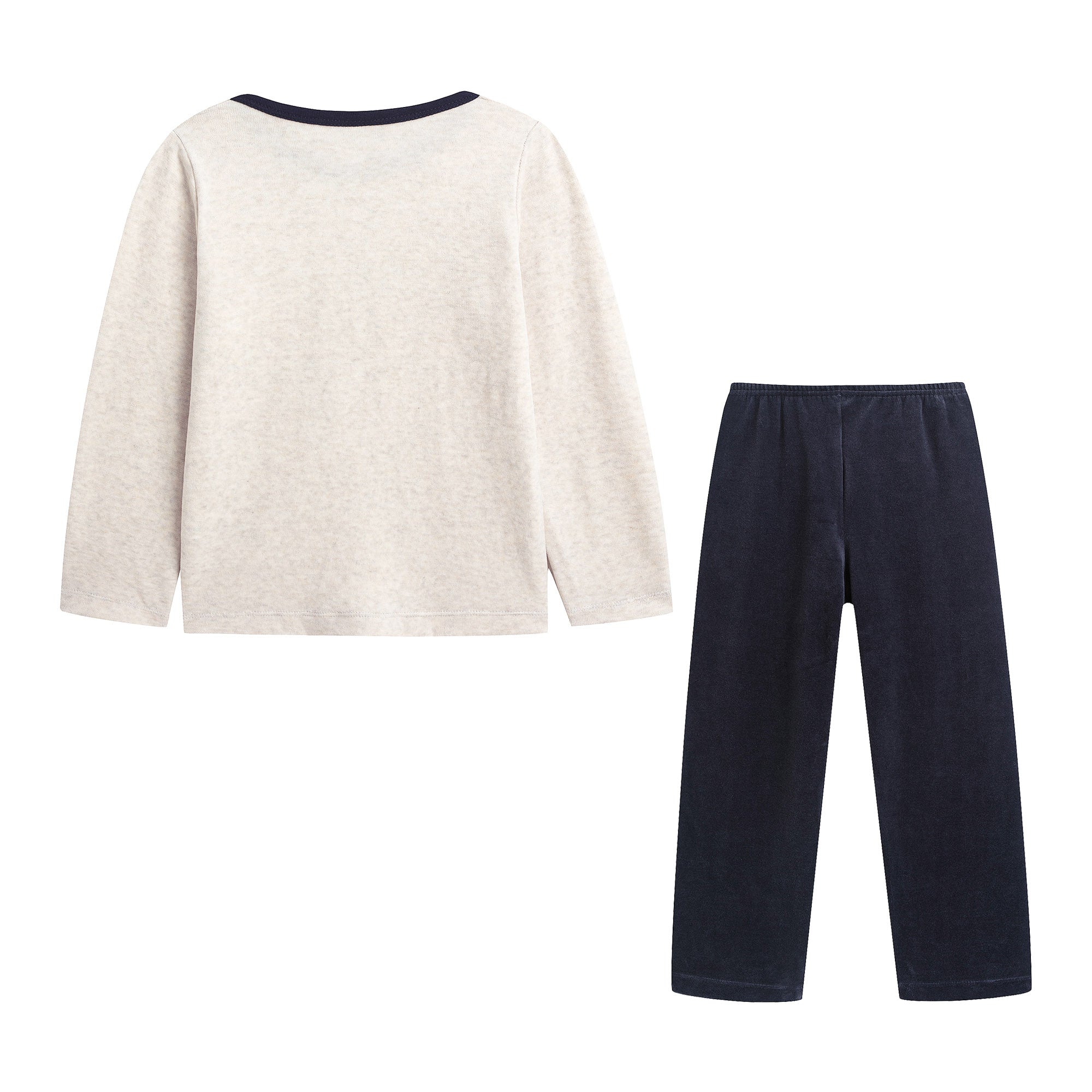 Boys White Printed Cotton Nightwear Set