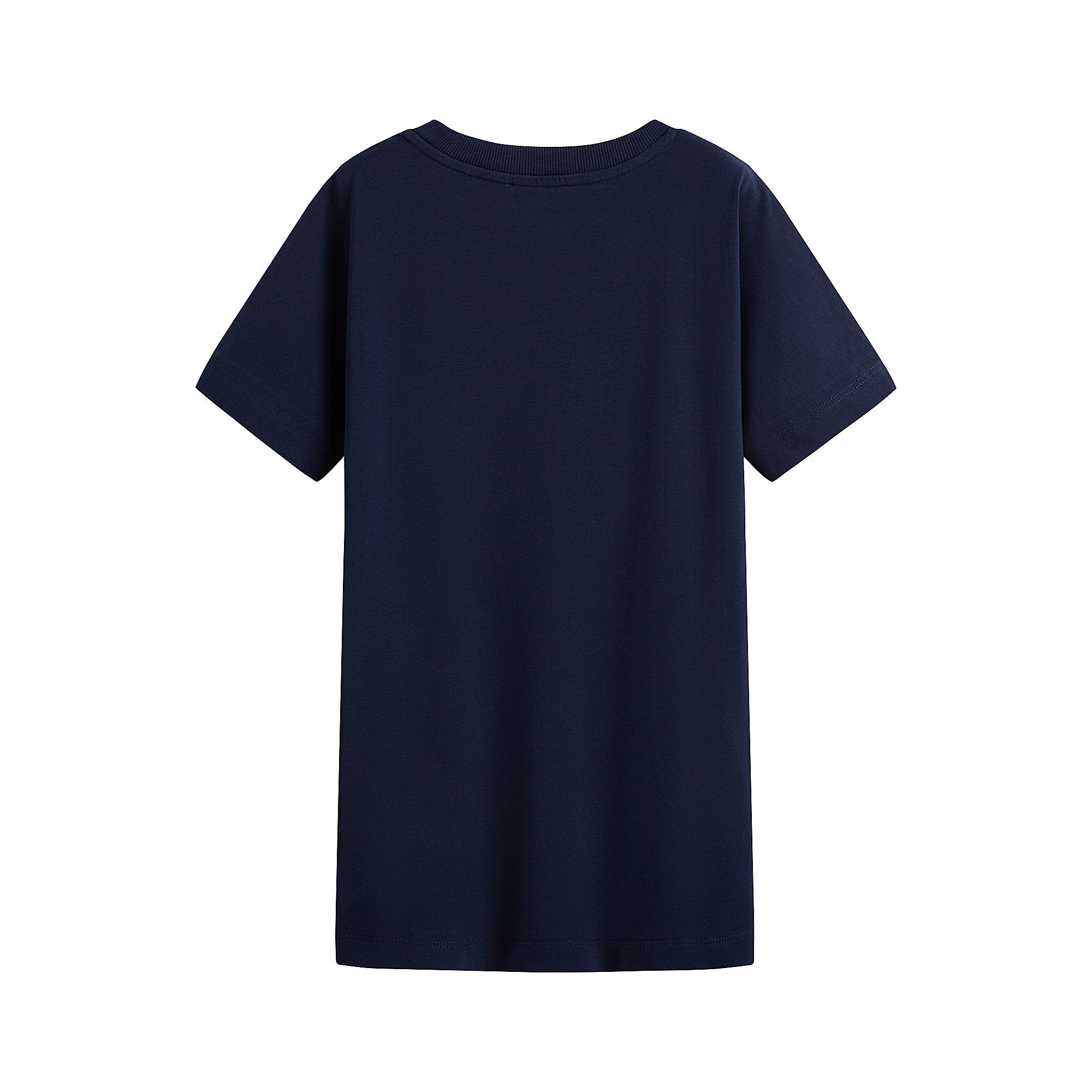 Girls Navy Logo Cotton Dress