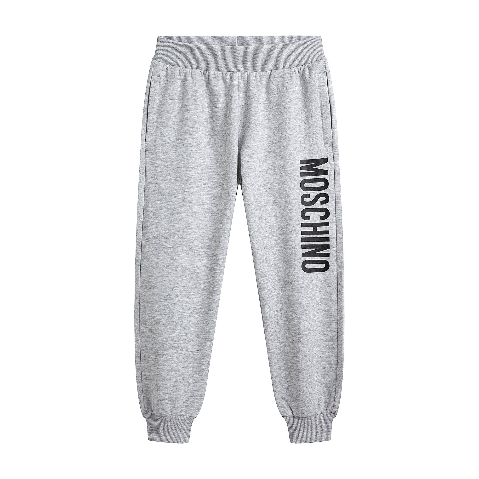Boys & Girls Grey Logo Cotton Trousers