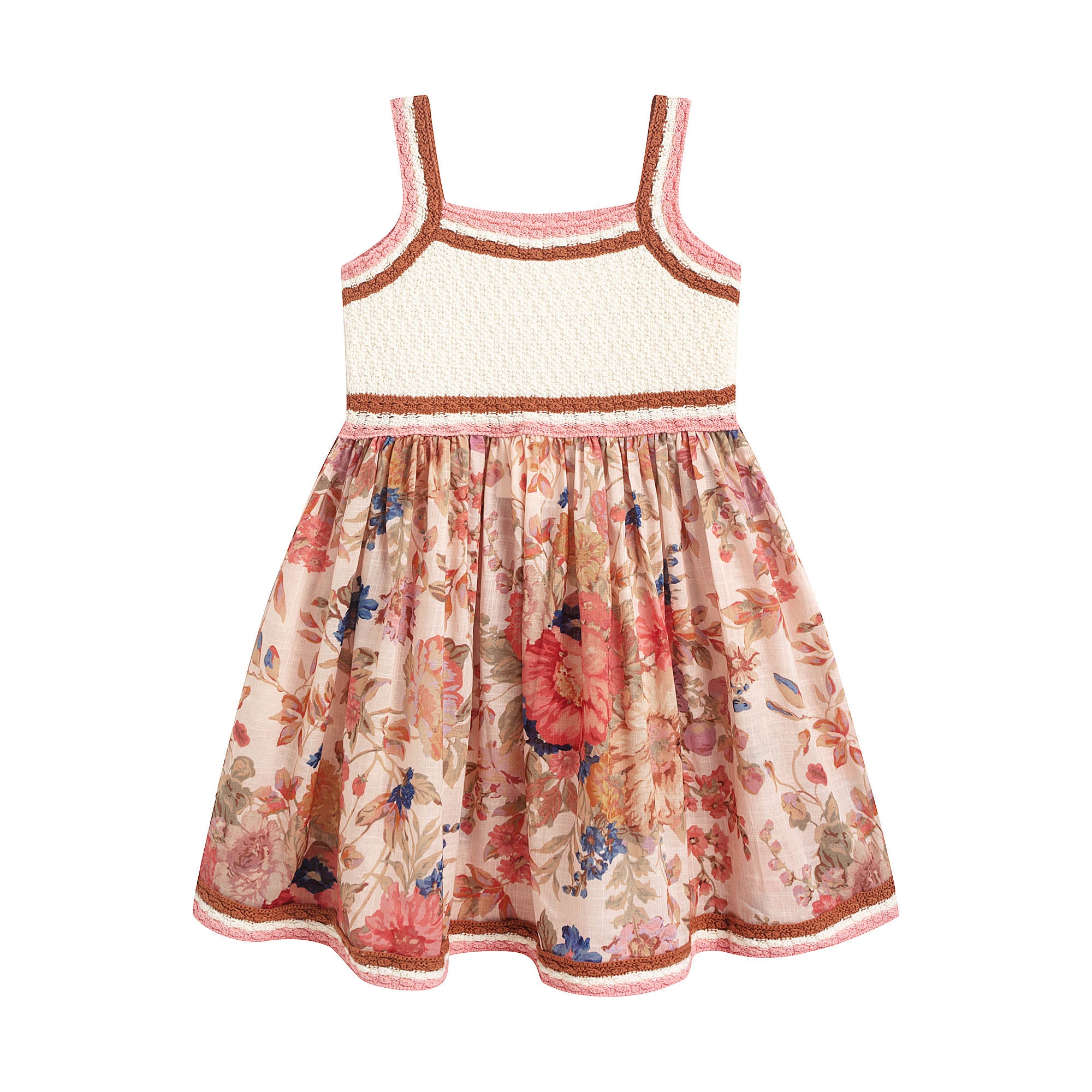 Girls Multicolor Flowers Cotton Dress