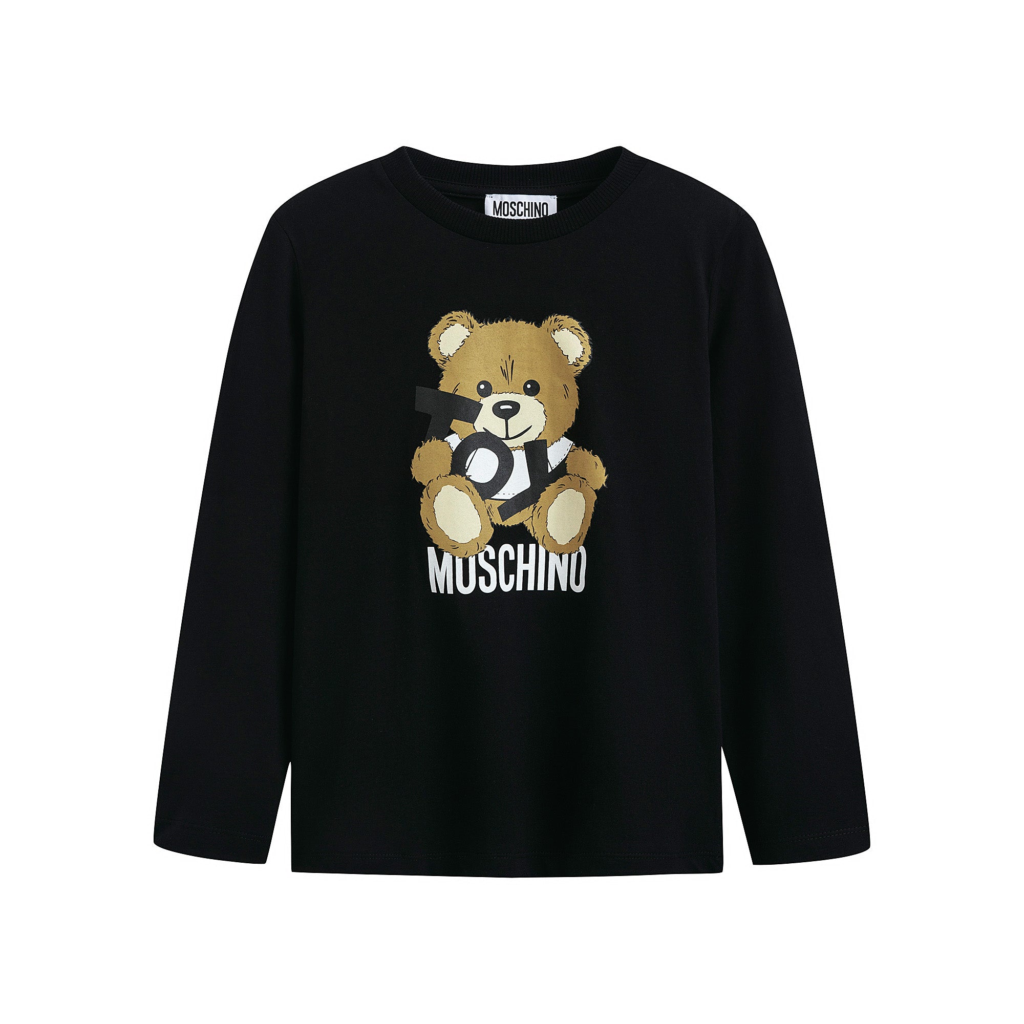 Boys & Girls Black Printed Cotton T-Shirt