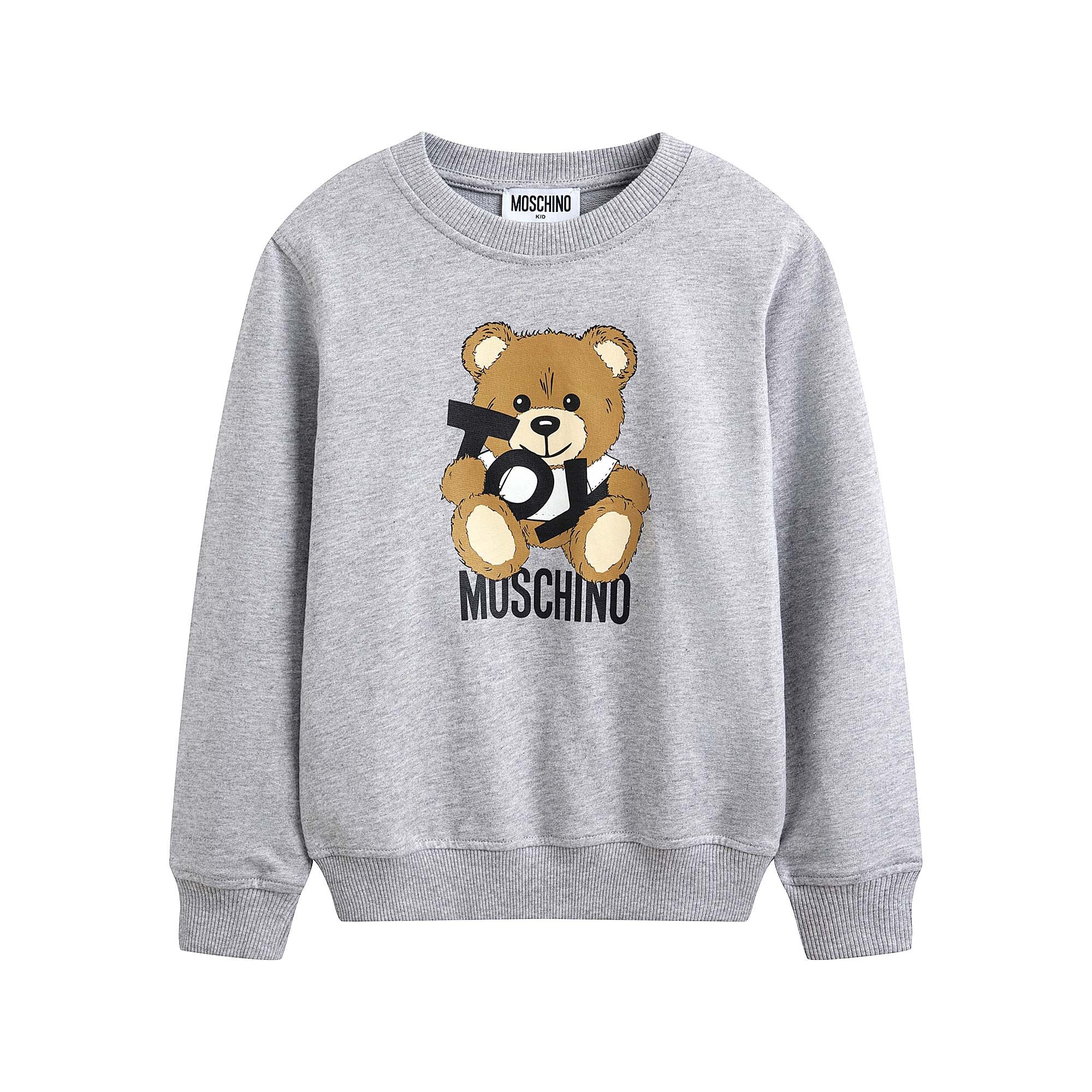 Boys & Girls Grey Printed Cotton Sweatshirt