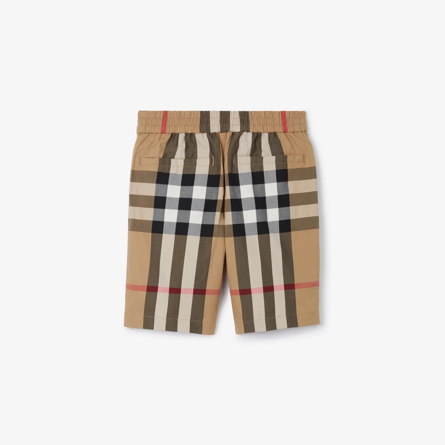 Boys Beige Check Cotton Shorts