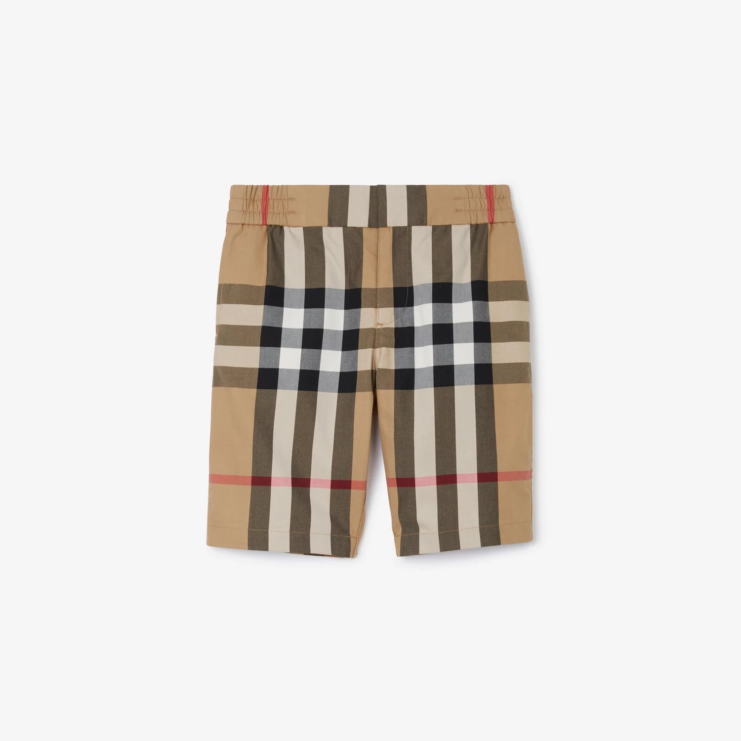 Boys Beige Check Cotton Shorts