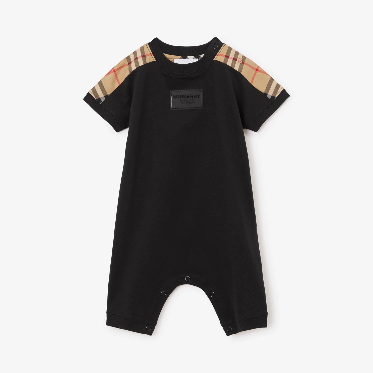 Baby Boys Black Cotton Babysuit