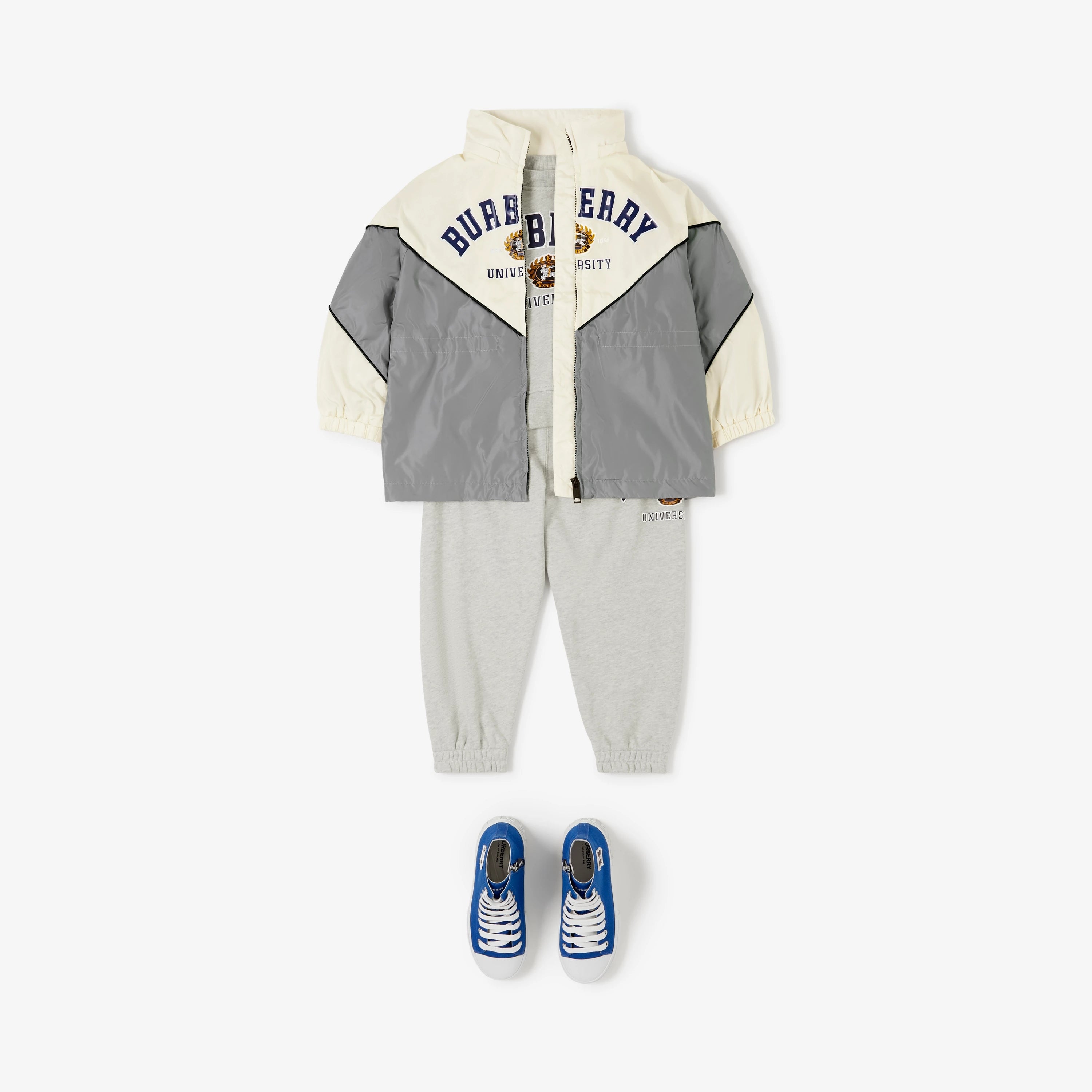 Girls Grey Logo Zip-Up Jacket