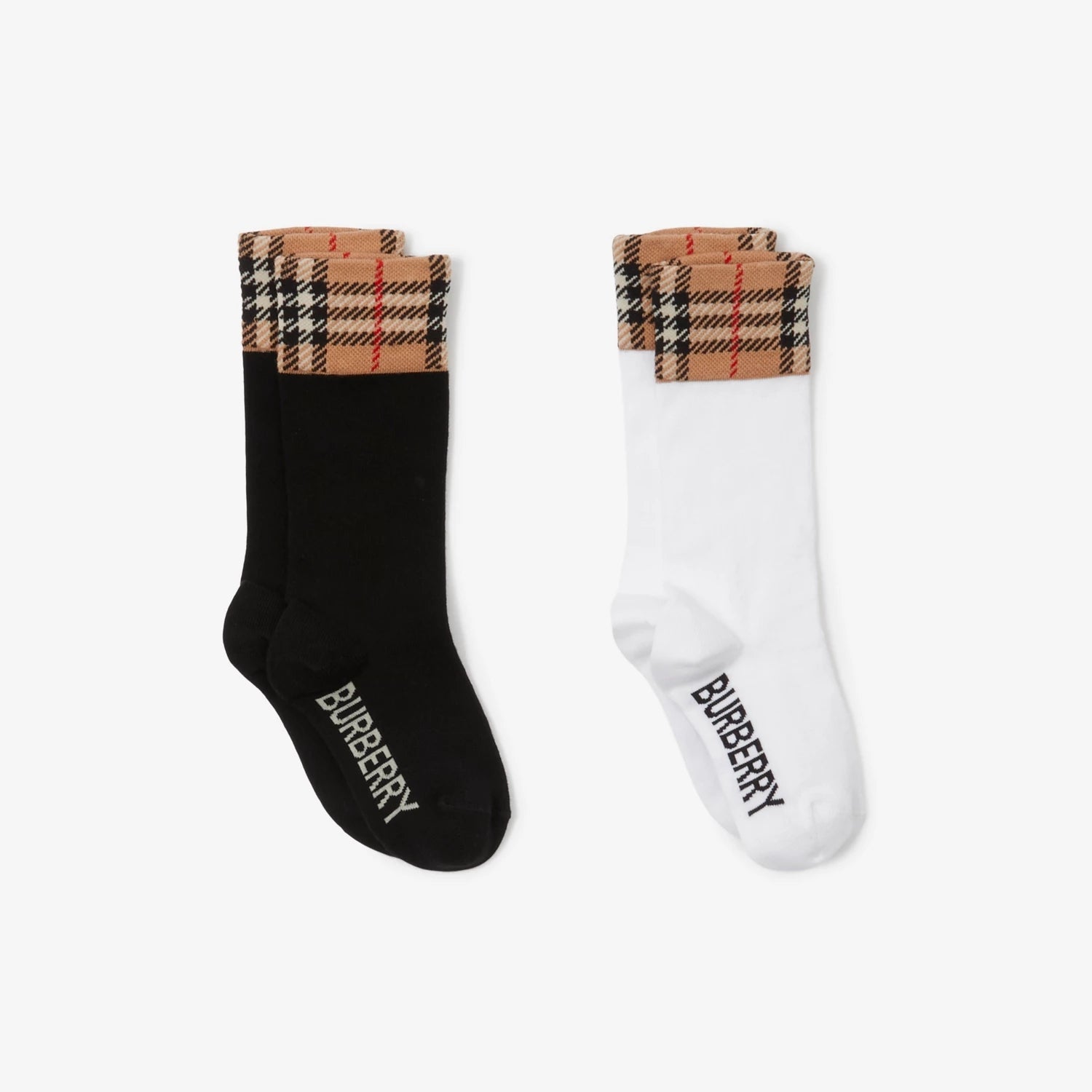 Boys & Girls Black Check Cotton Socks(2 Pack)