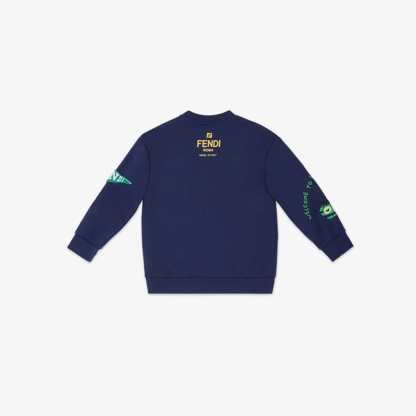 Boys Navy Printed Cotton Sweatshirt