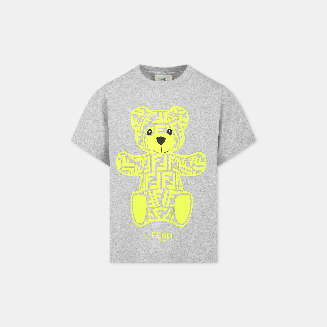 Boys & Girls Grey Printed Cotton T-Shirt
