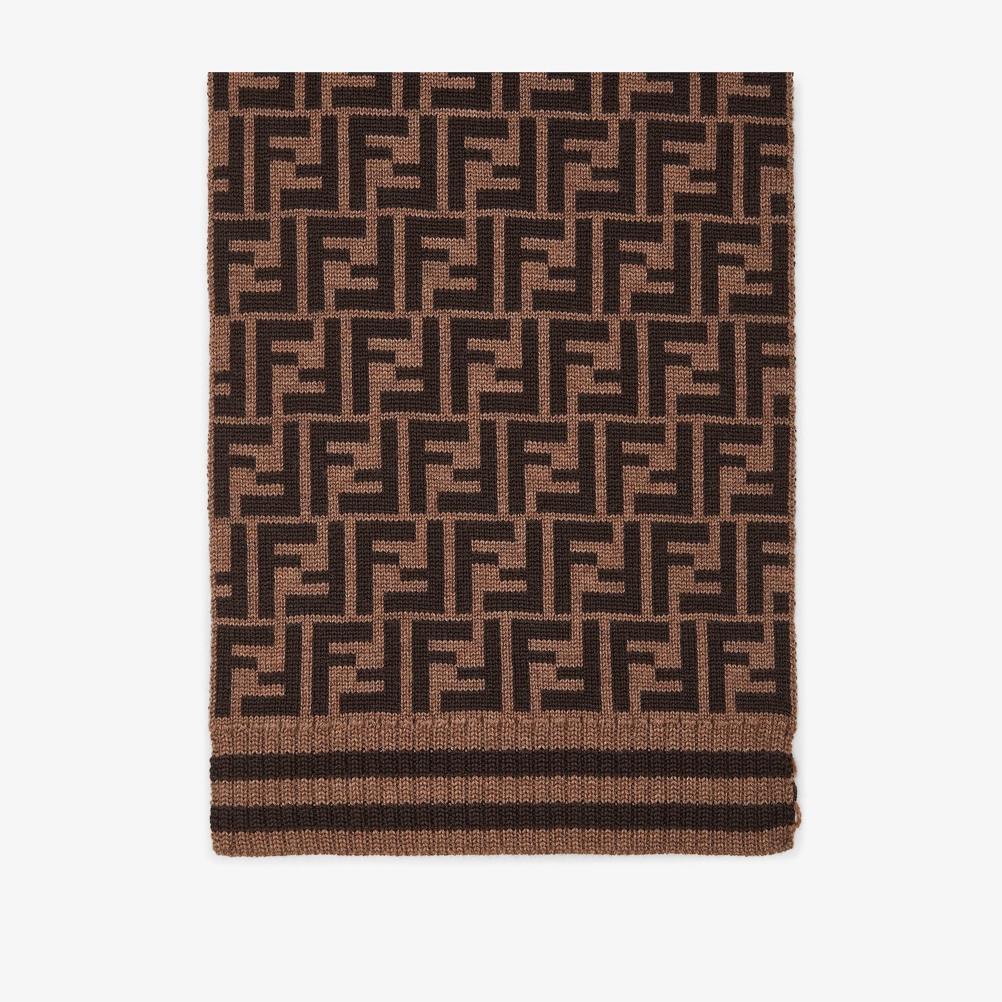 Boys & Girls Brown Logo Wool Scarf