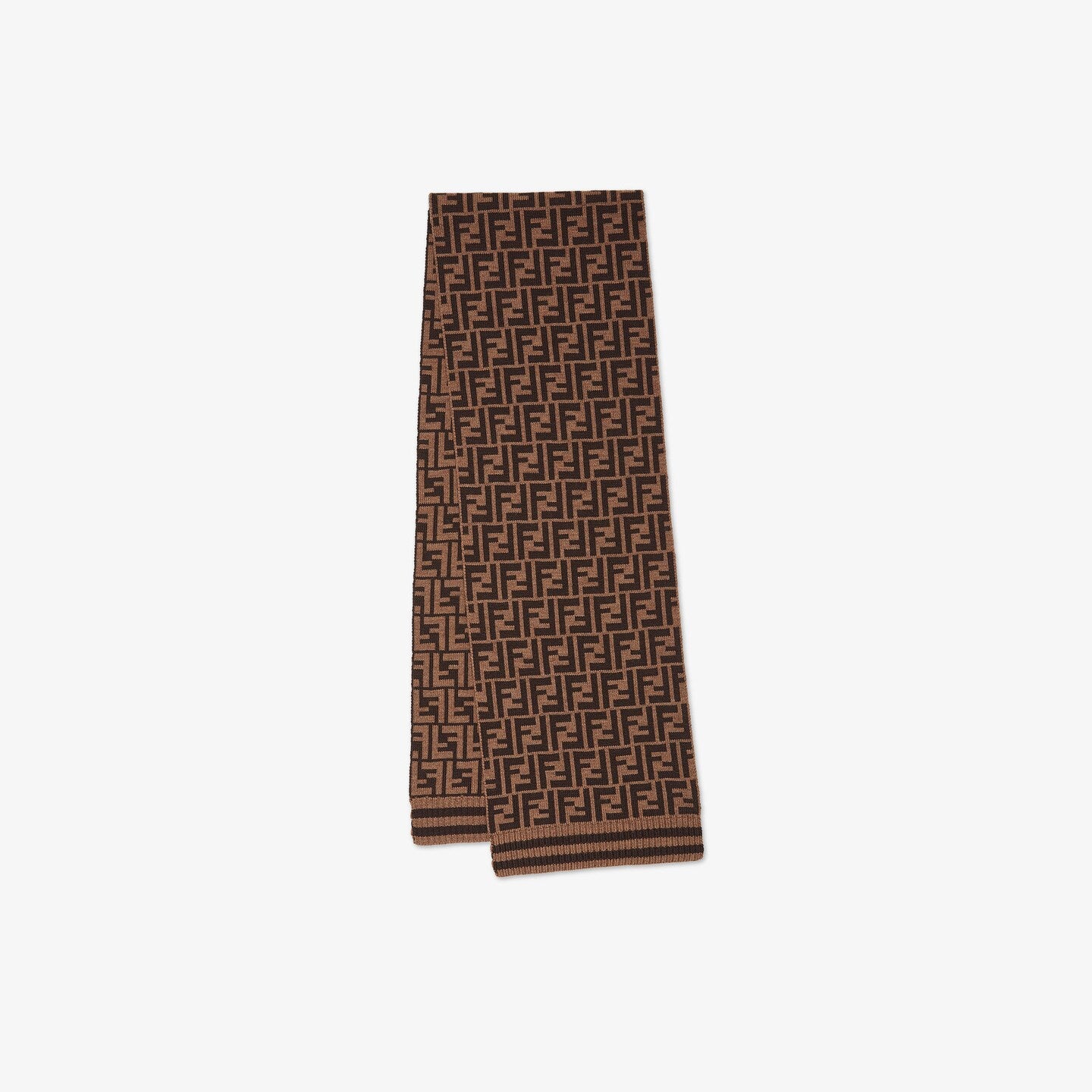 Boys & Girls Brown Logo Wool Scarf