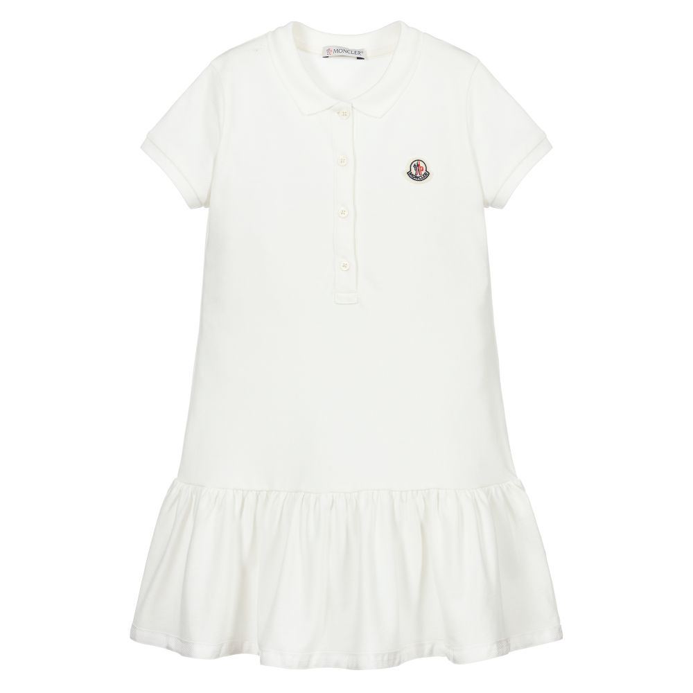 Girls White Cotton Dress