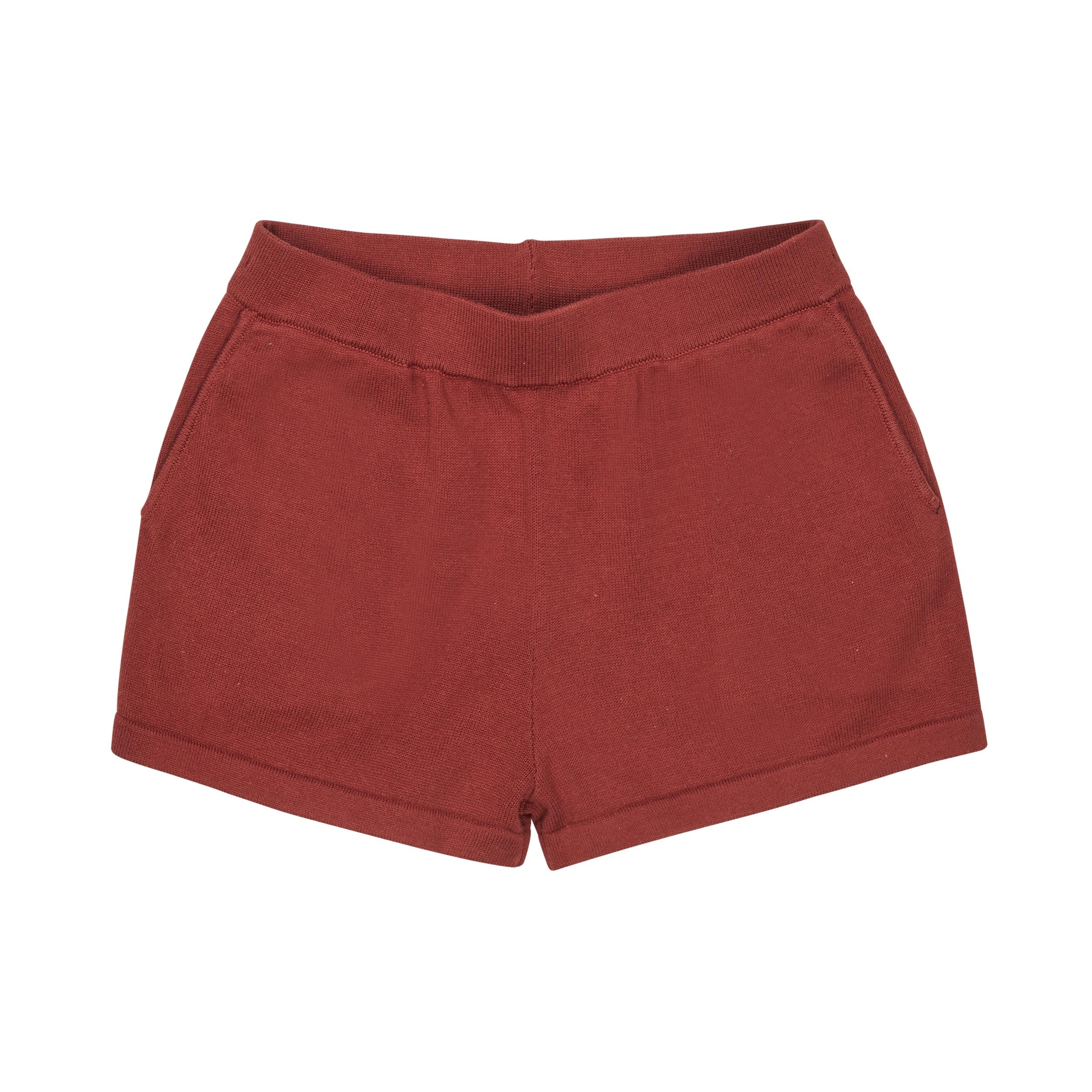 Boys & Girls Brick Red Cotton Shorts