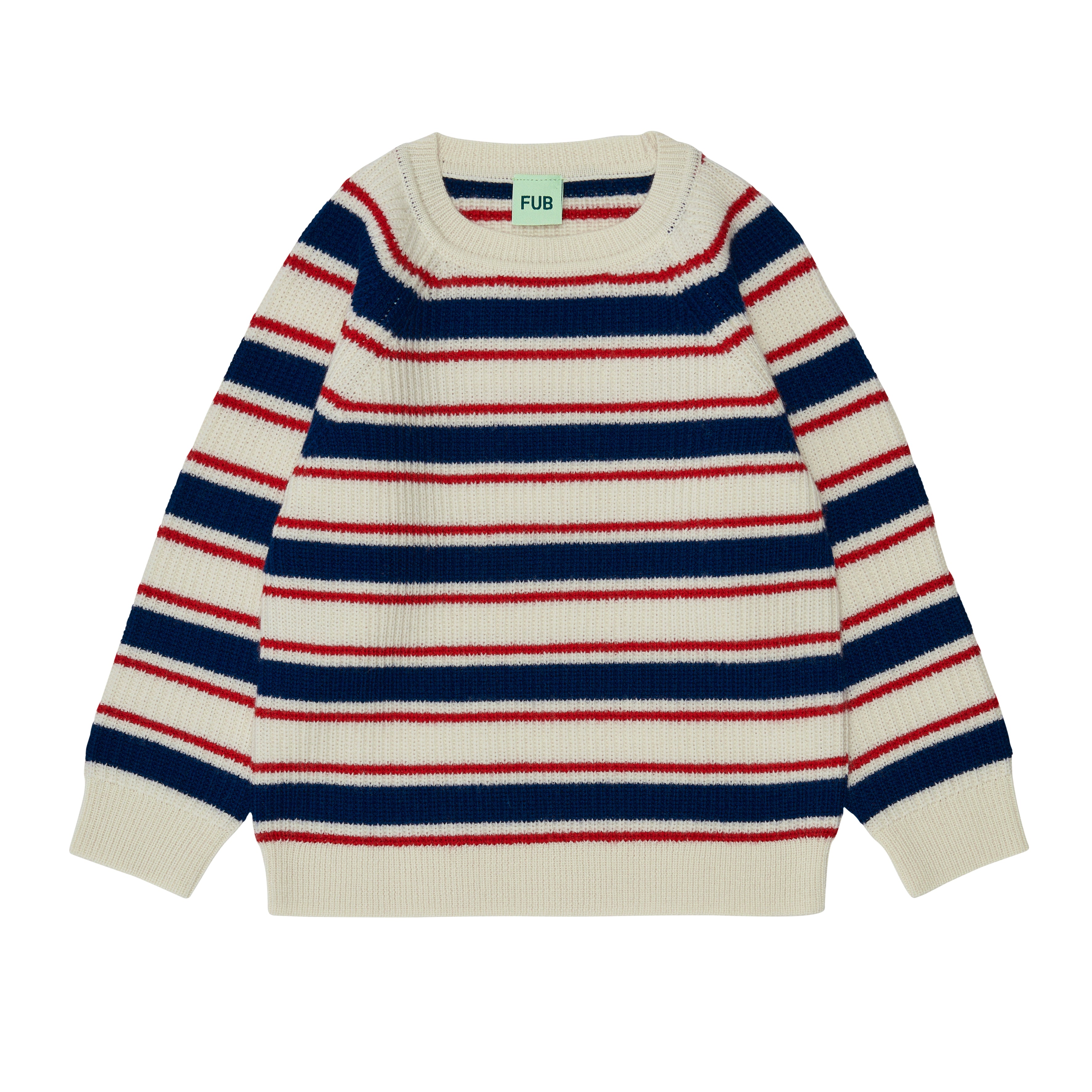 Boys & Girls White Stripes Wool Sweater