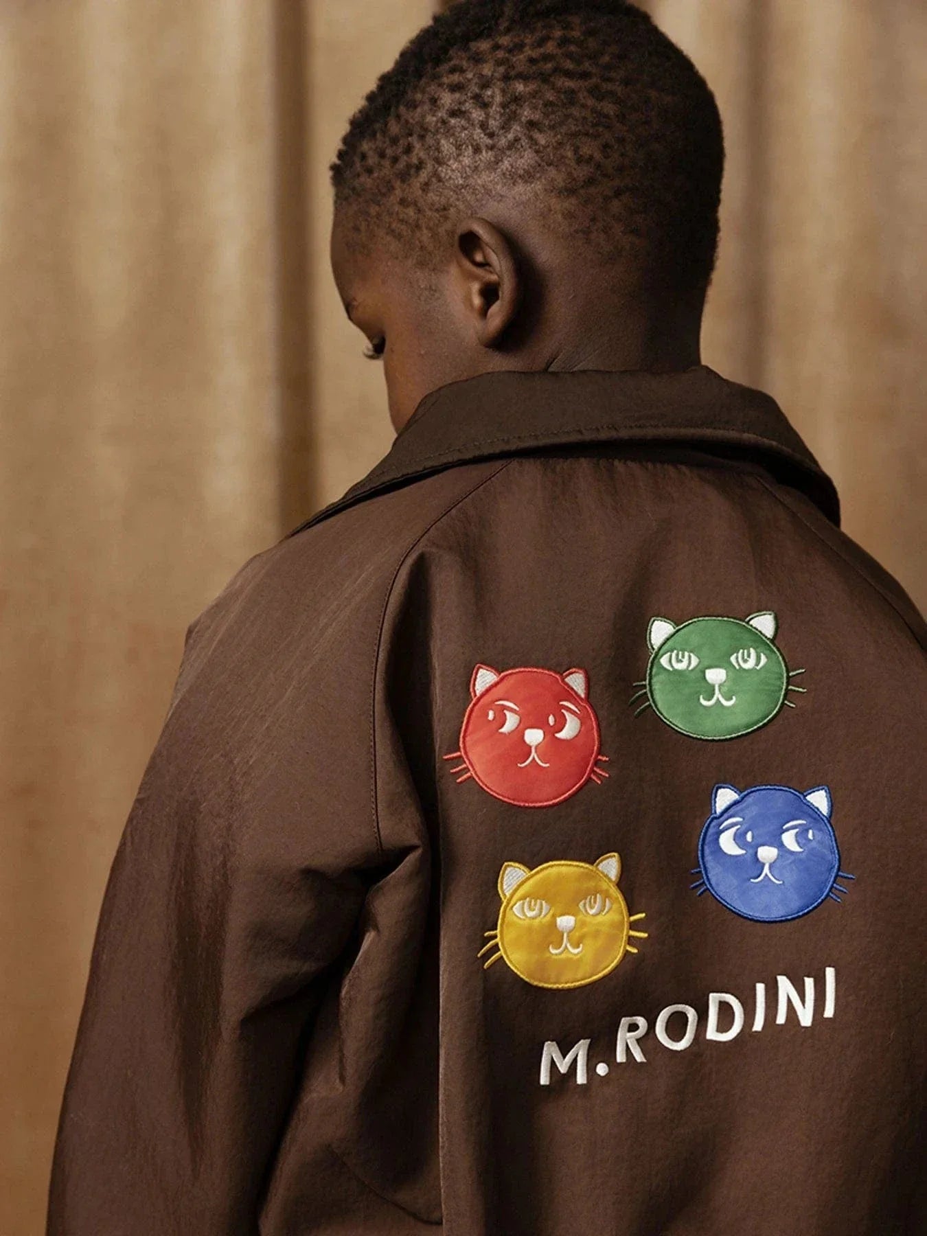 Boys Cool Cats Application Bomber Jacket in Brown