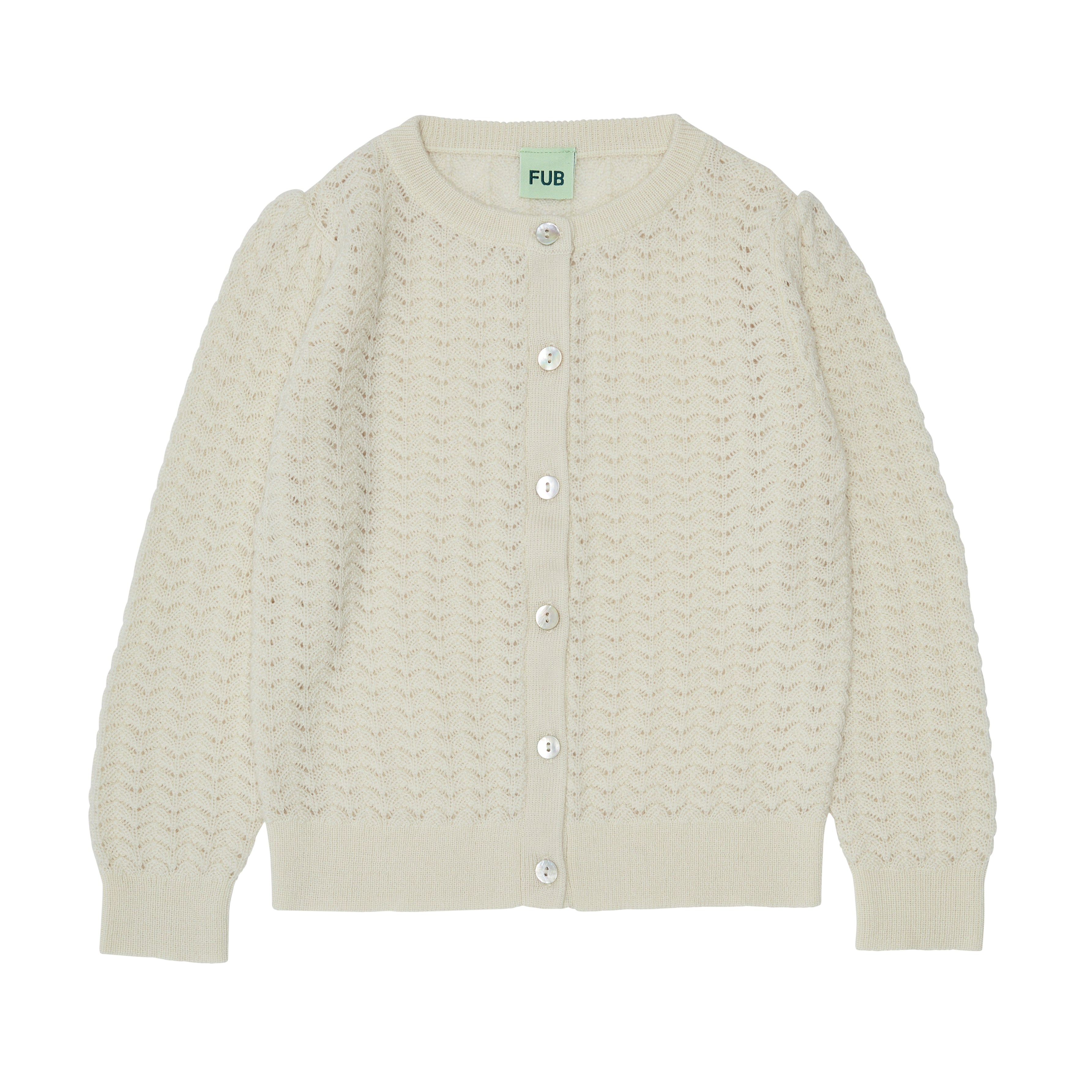 Boys & Girls Dark White Wool Cardigan