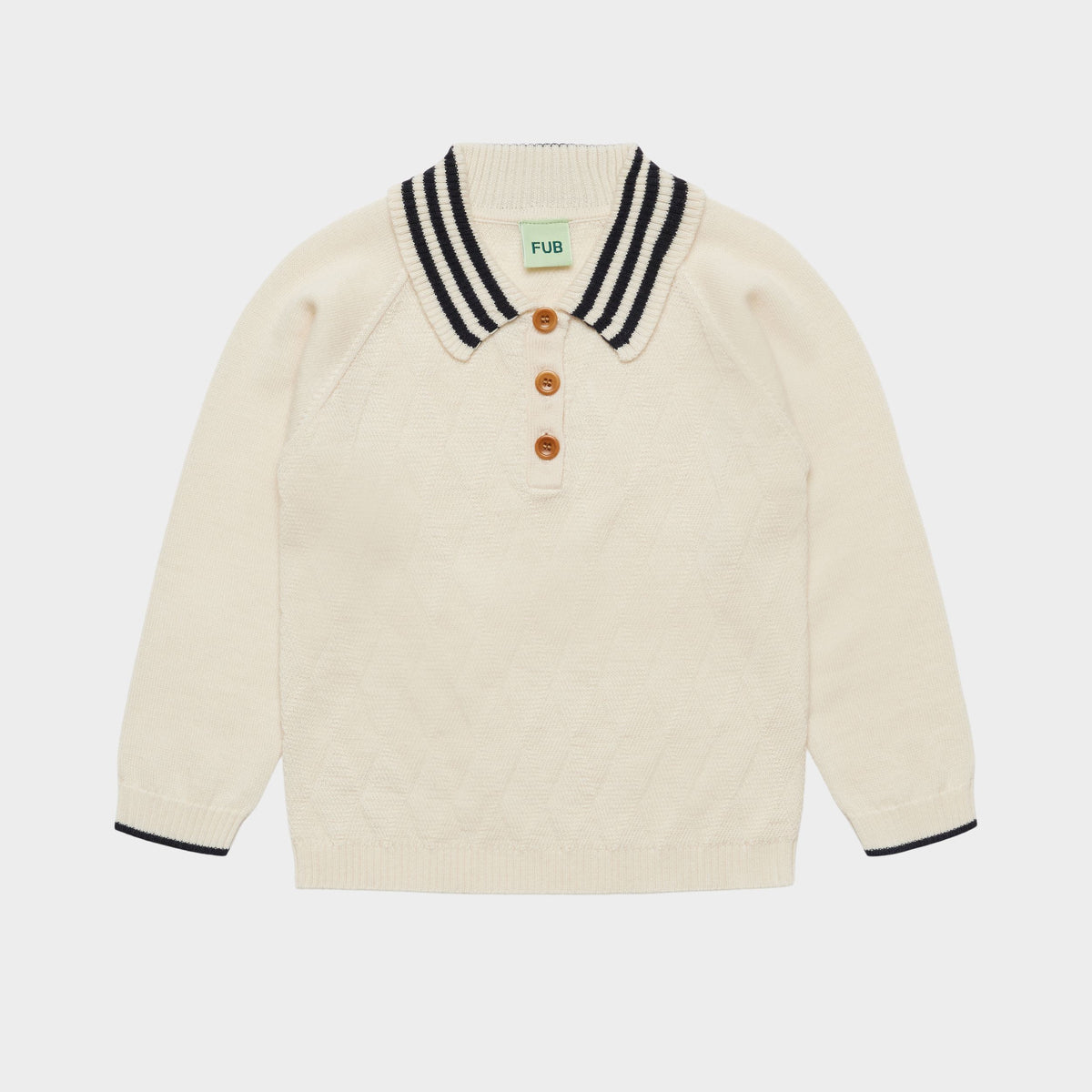 Boys & Girls White Wool Polo Shirt
