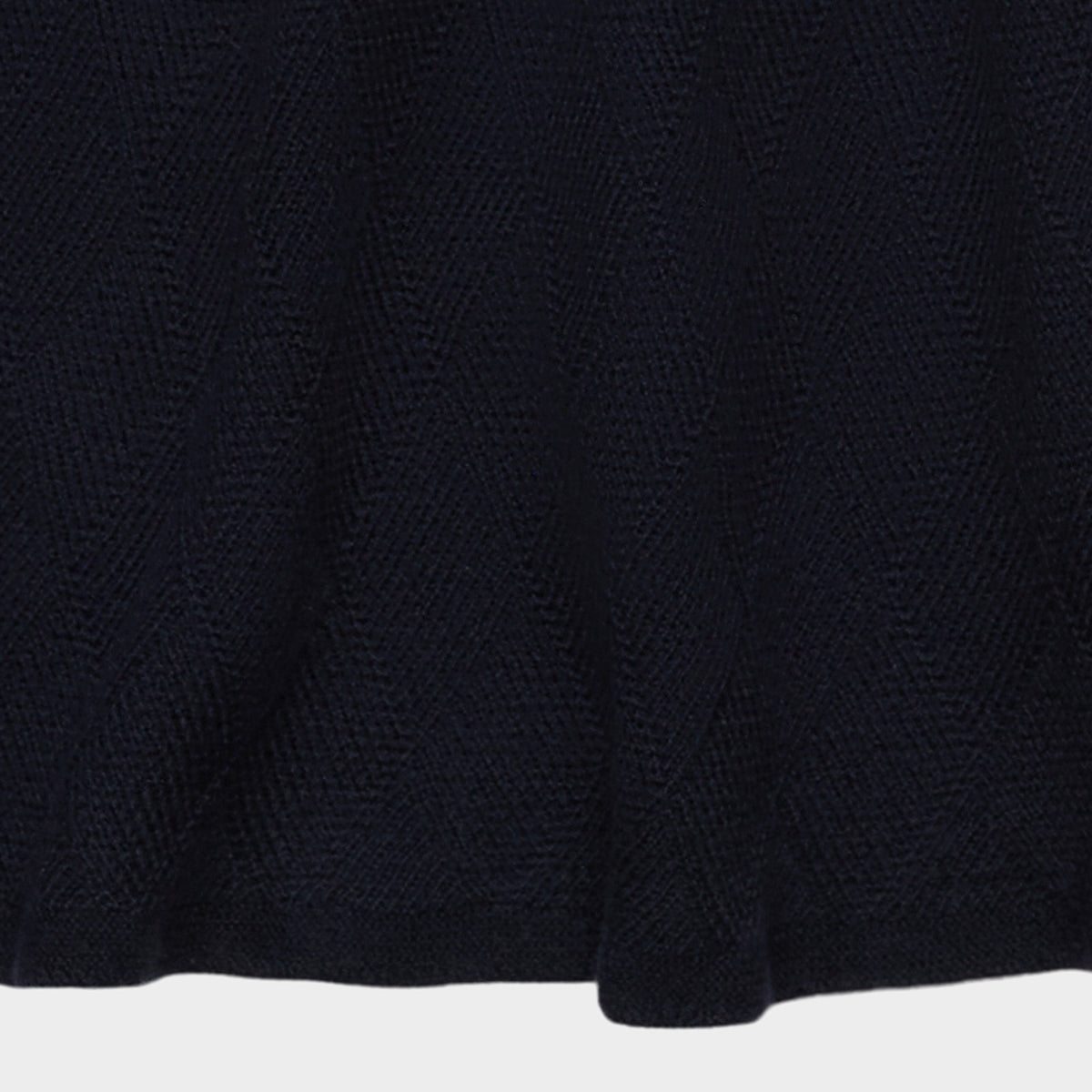 Girls Dark Navy Diamond Pattern Wool Skirt