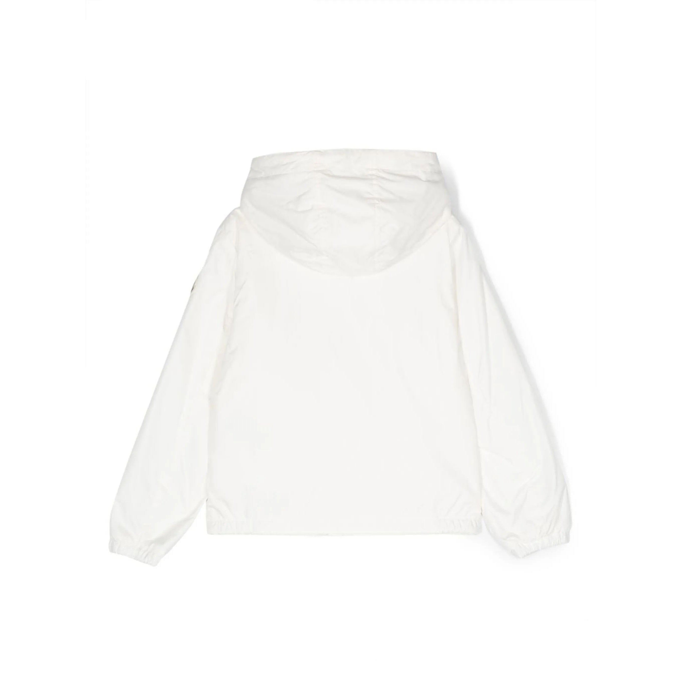 Boys White Hooded Zip-Up Jacket