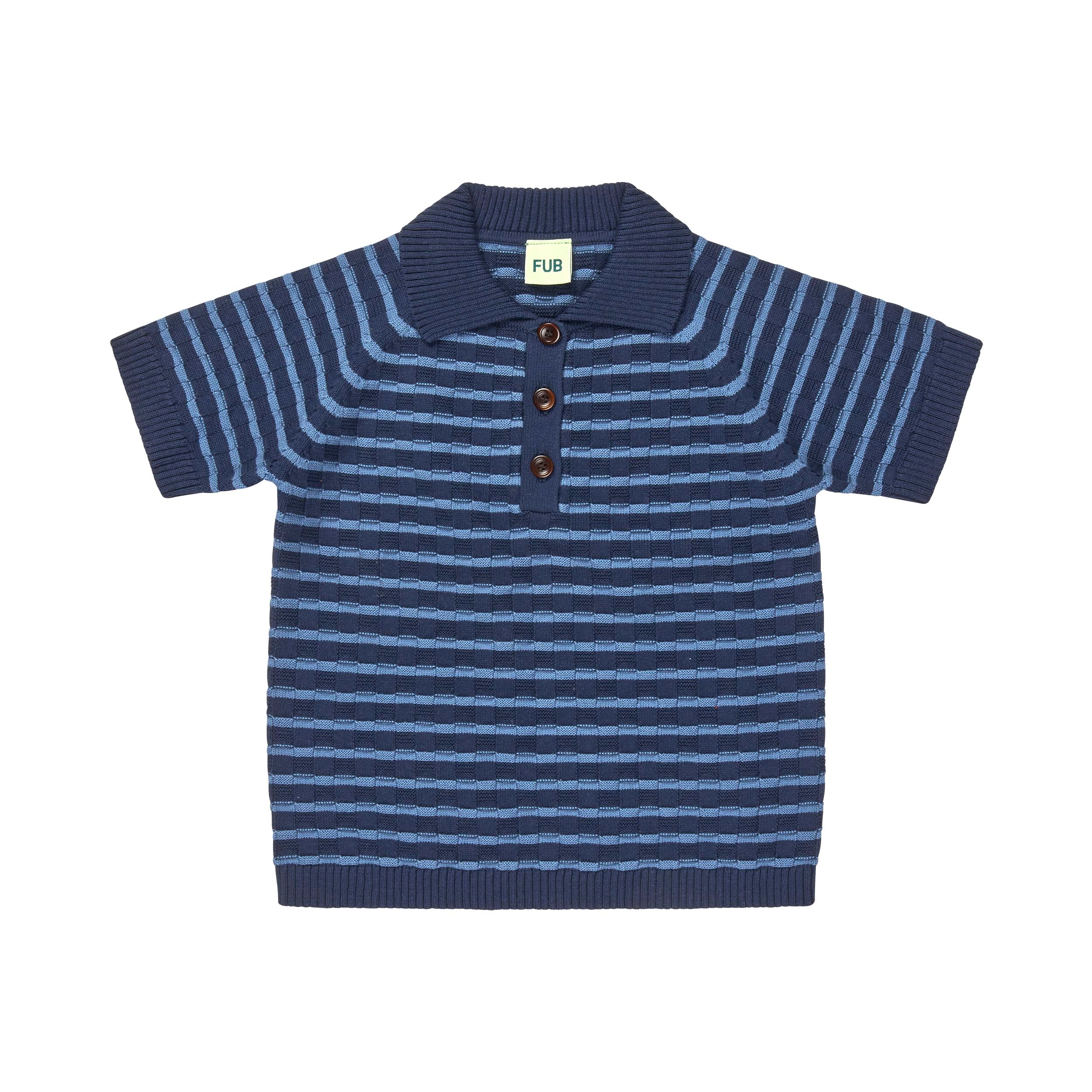 Boys & Girls Blue Stripes Cotton Polo Shirt