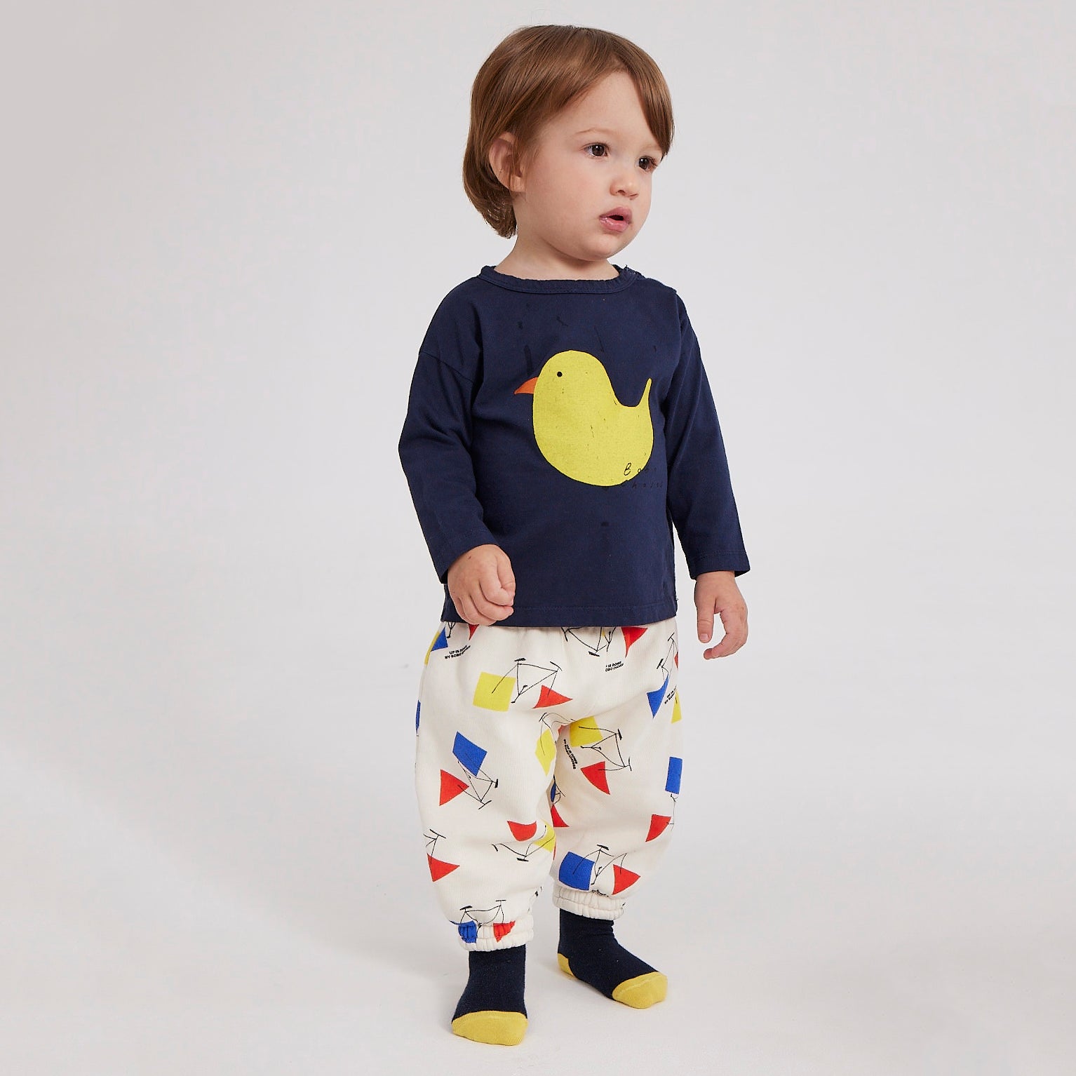 Baby Boys & Girls Navy Printed Cotton T-Shirt